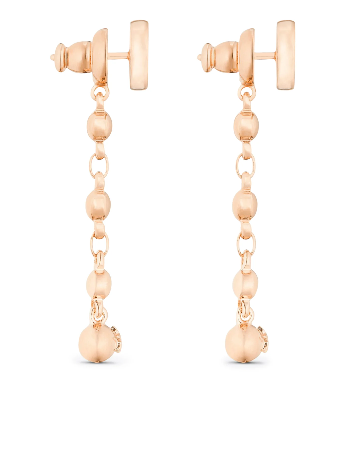 PETIT CD EARRINGS Metal with pink finish and pink crystals - Image 2