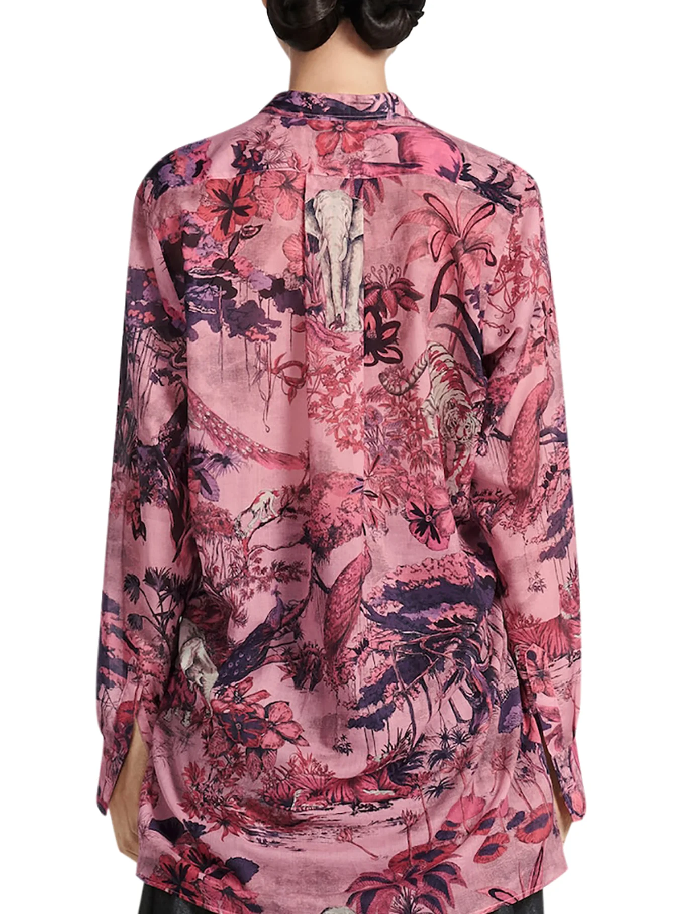 Pink cotton voile with Toile de Jouy Voyage motif - Image 4