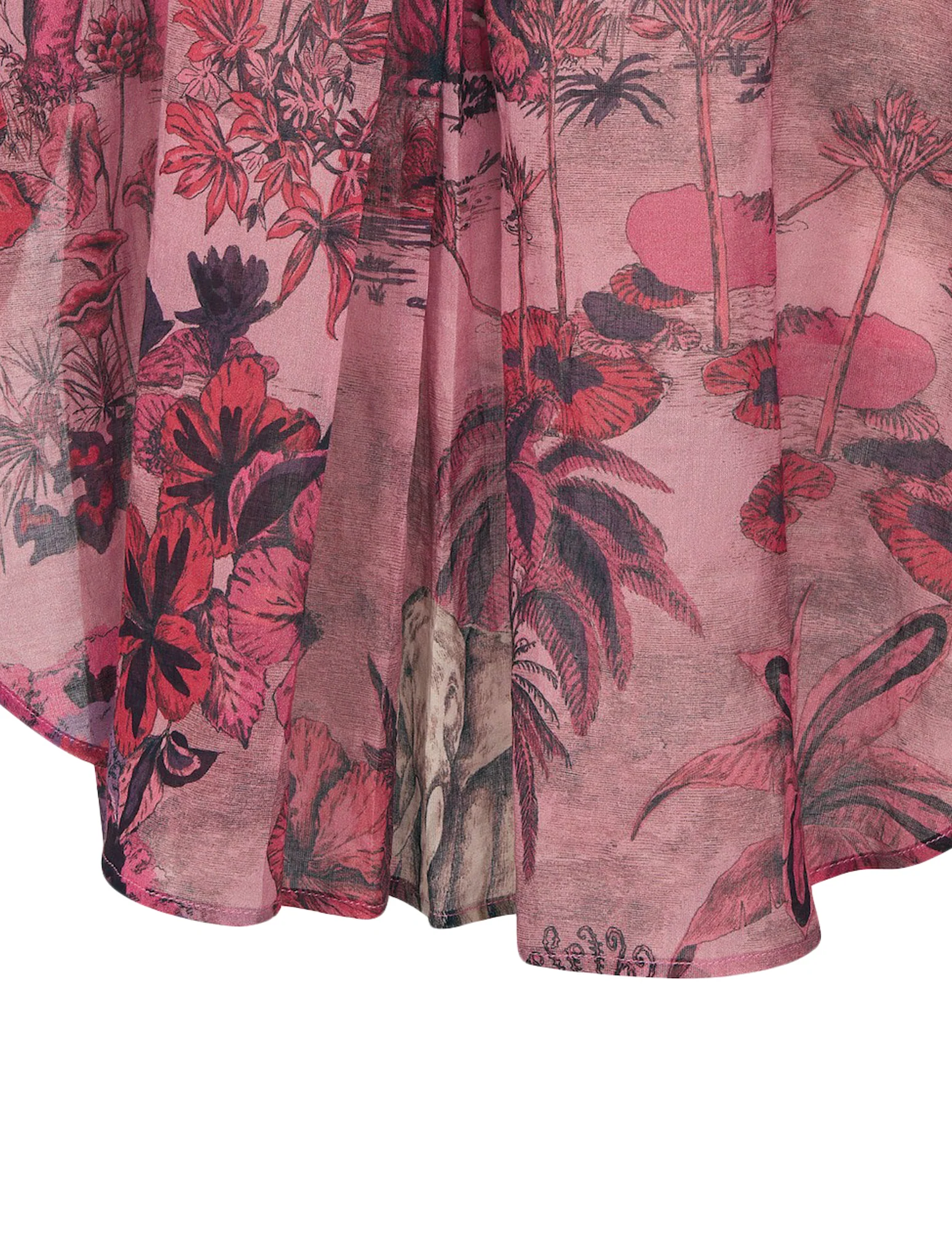 Pink cotton voile with Toile de Jouy Voyage motif - Image 7