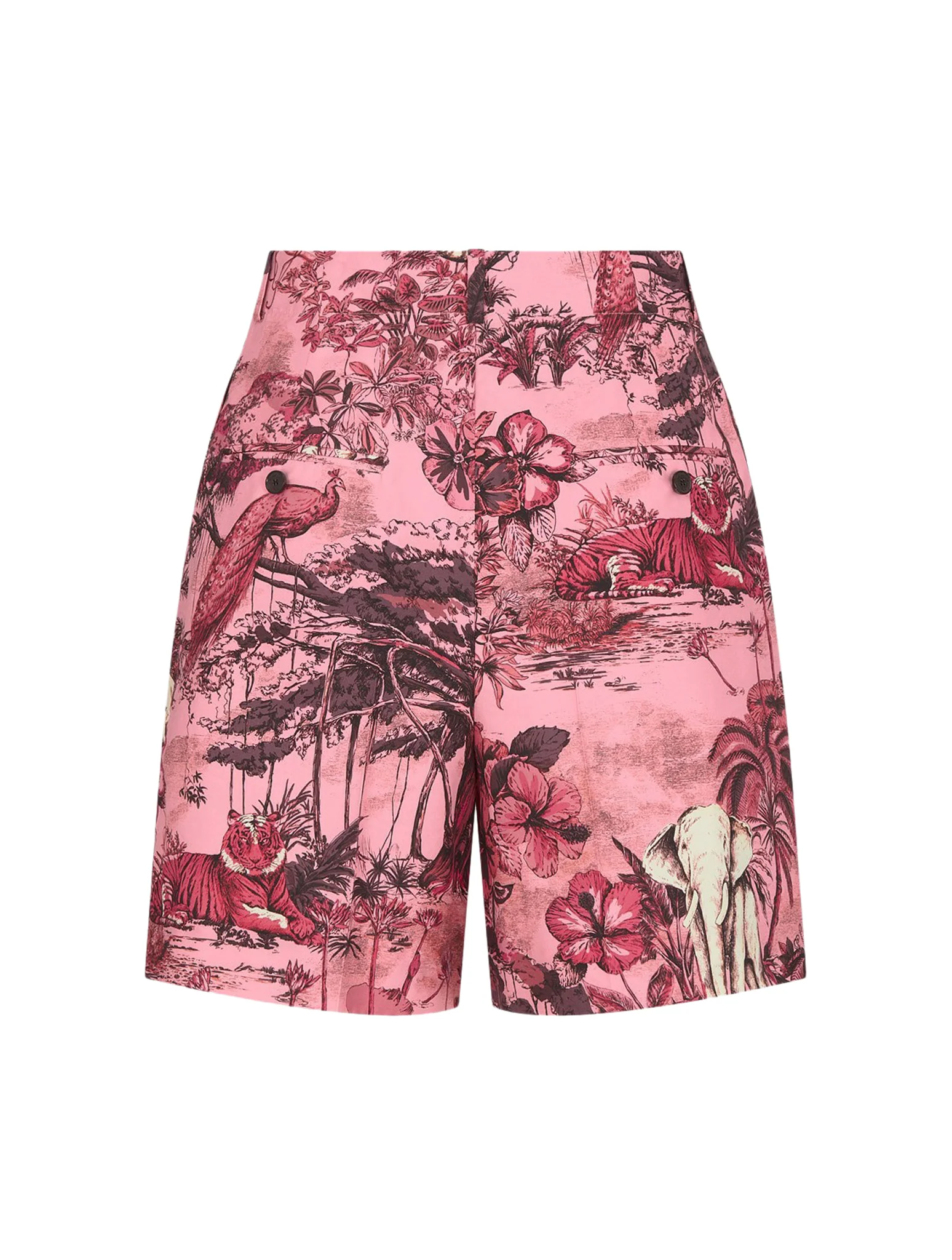 Poplin shorts in pink cotton and silk with Toile de Jouy Voya motif - Image 2
