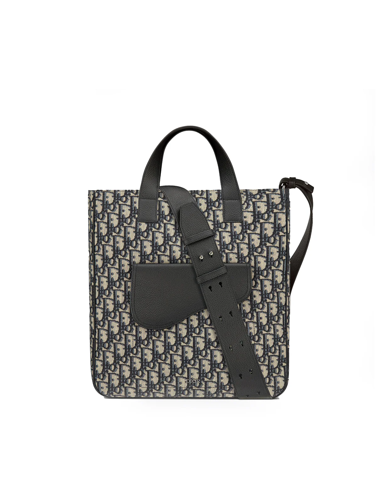 Saddle tote bag with shoulder strap