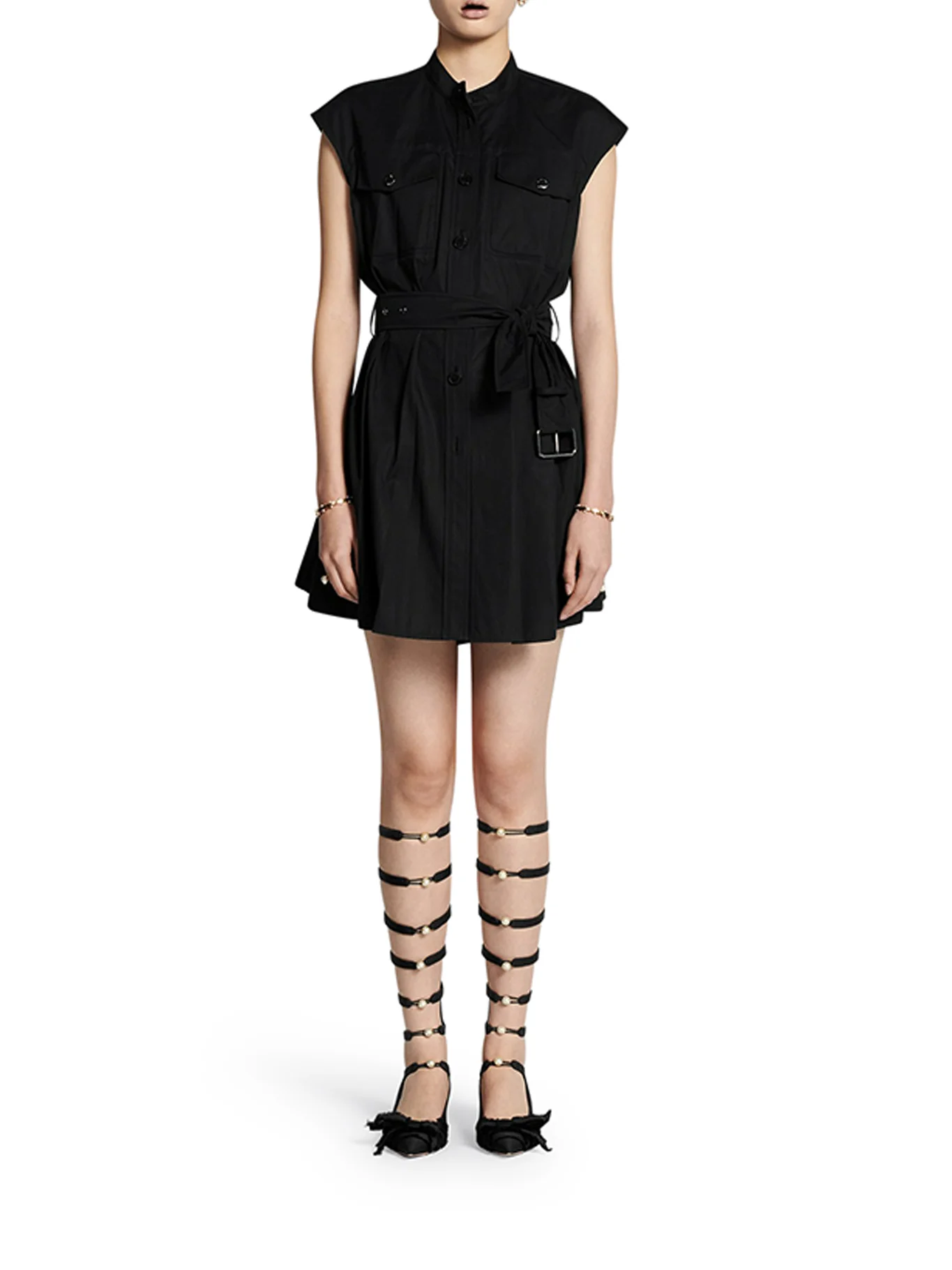 short dress in cotton gabardine - Image 2