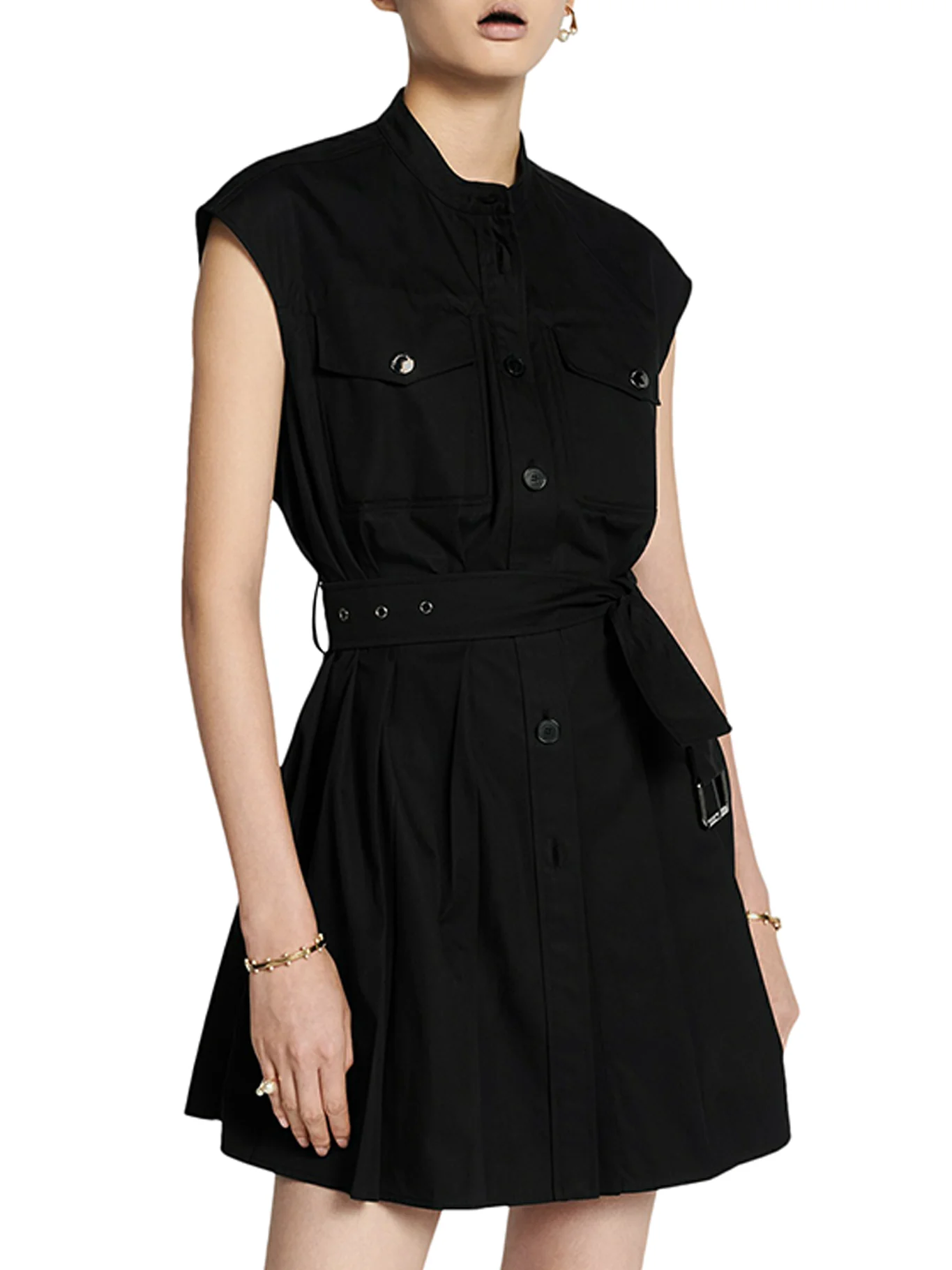 short dress in cotton gabardine - Image 3