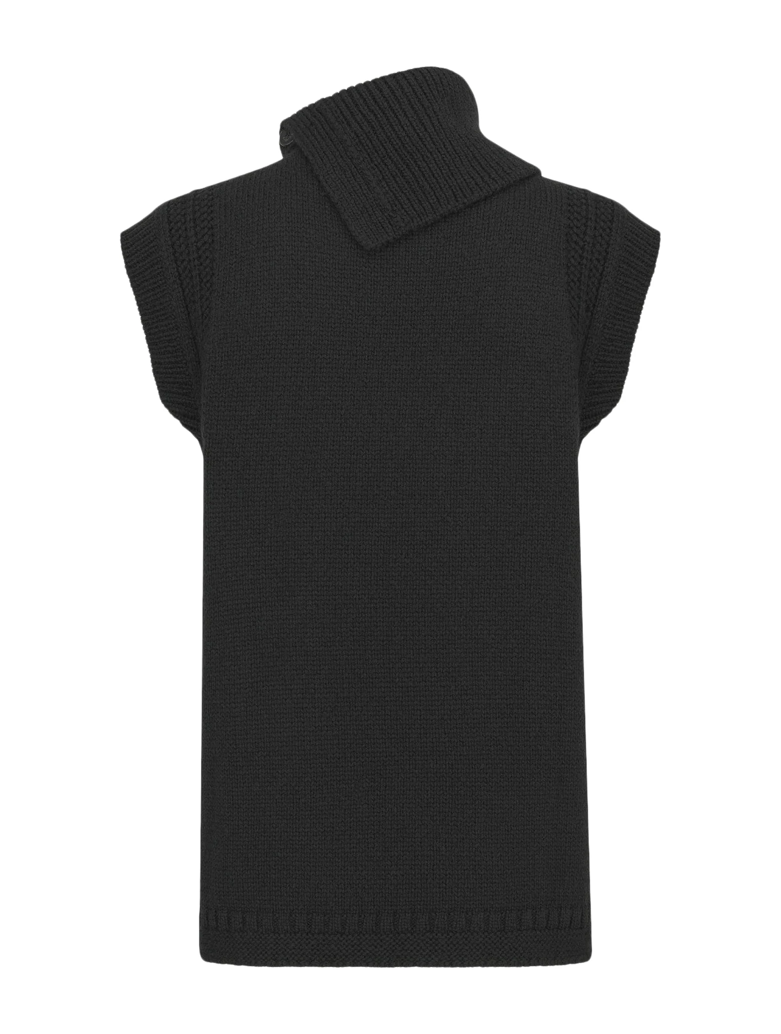 Sleeveless sweater with stand collar - Image 2