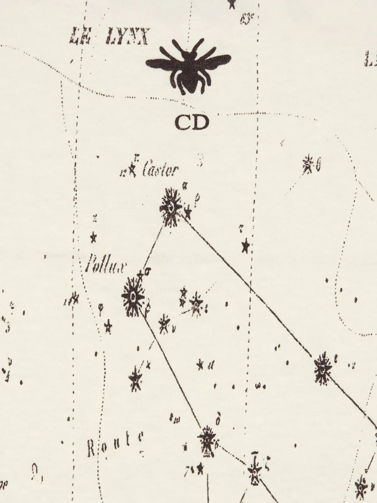 T-SHIRT Ecru Cotton Jersey and Linen with Black Dior Zodiac Motif - Image 5
