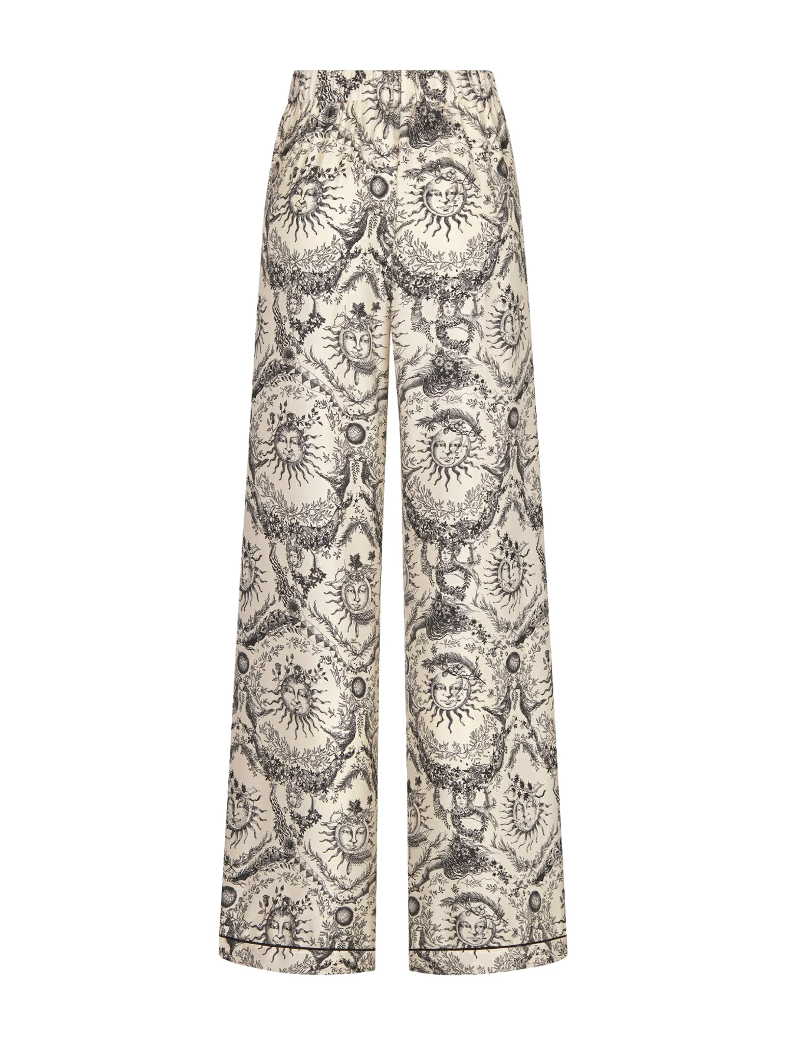 Trousers White and gray Toile de Jouy Soleil silk twill - Image 2