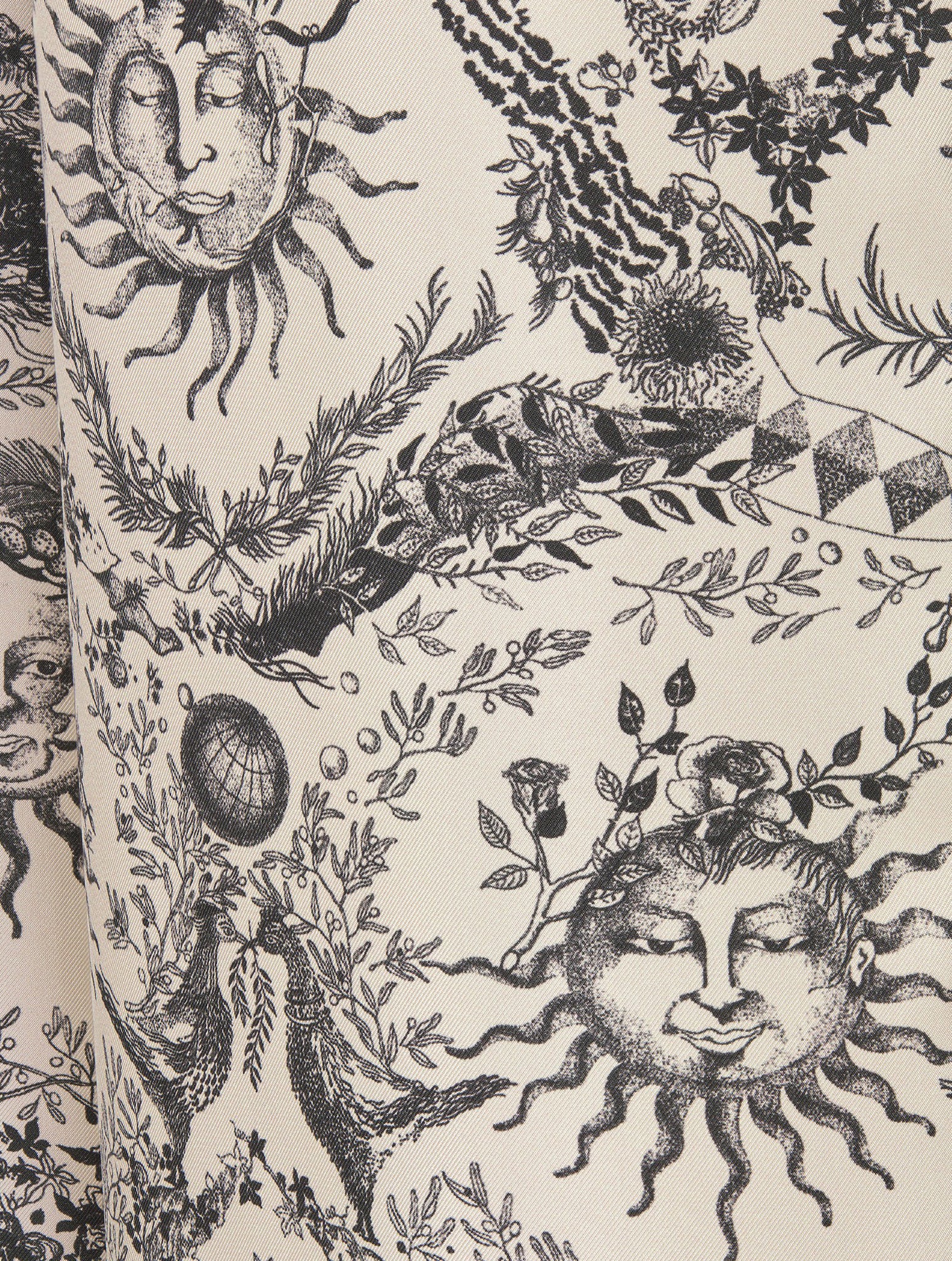 Trousers White and gray Toile de Jouy Soleil silk twill - Image 3