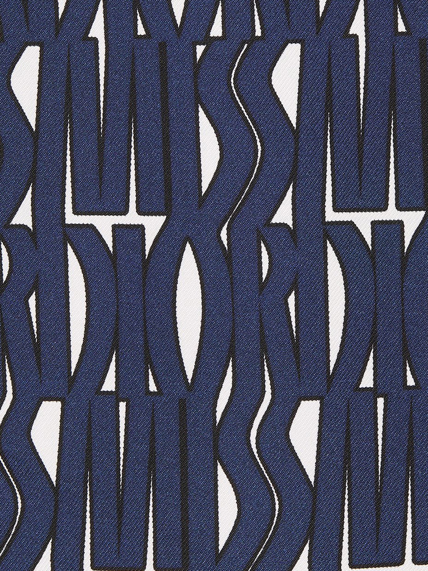 White silk twill blouse with navy blue Miss Dior Allover pattern - Image 3