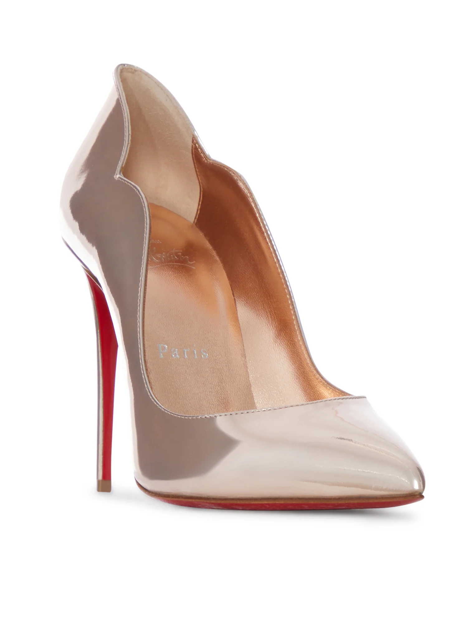 NUDE PATENT LEATHER DÉCOLLETÉ WITH STILETTO HEEL - Image 2