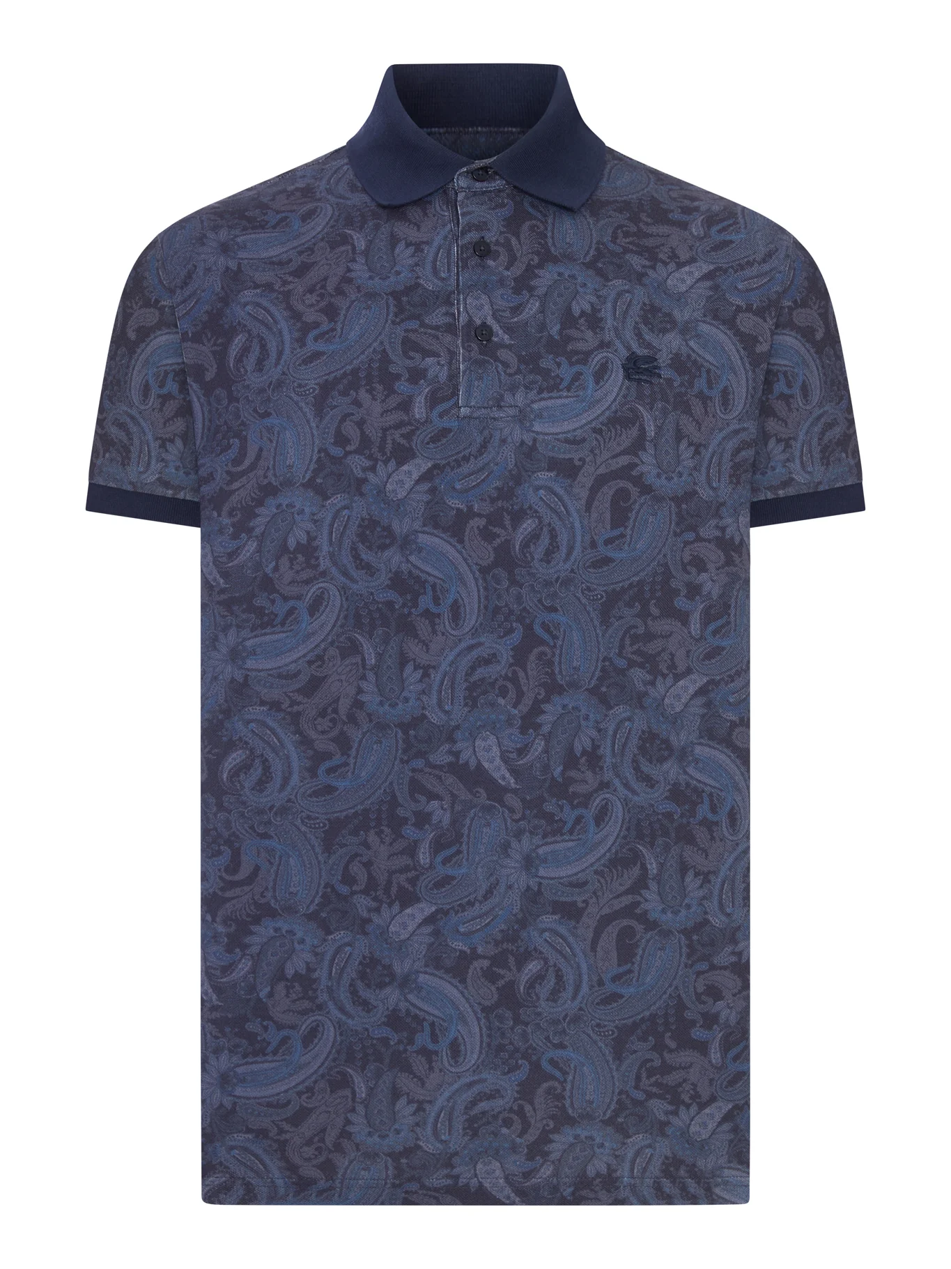 COTTON PIQUÉ POLO SHIRT WITH PAISLEY PRINT