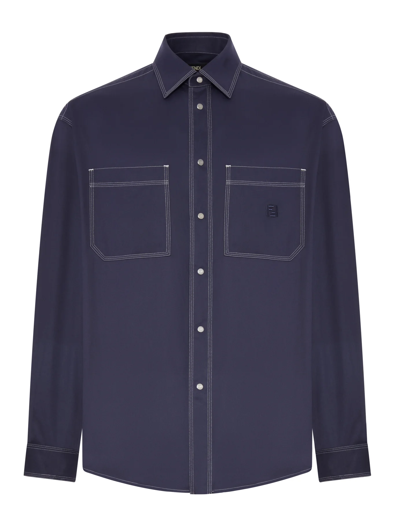 COTTON SHIRT WITH CONTRASTING STITCHING