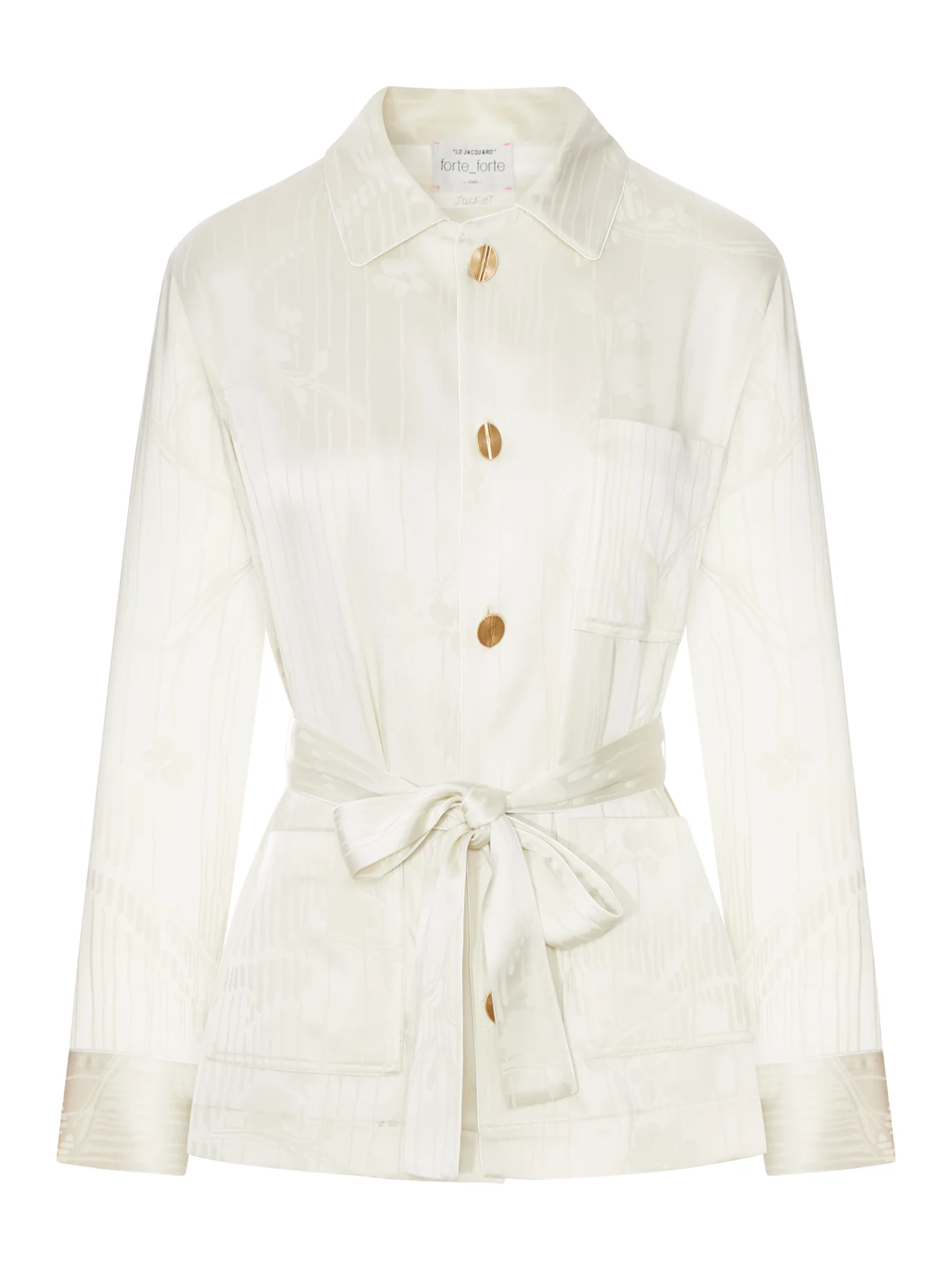 JACQUARD JACKET WITH WAIST BELT