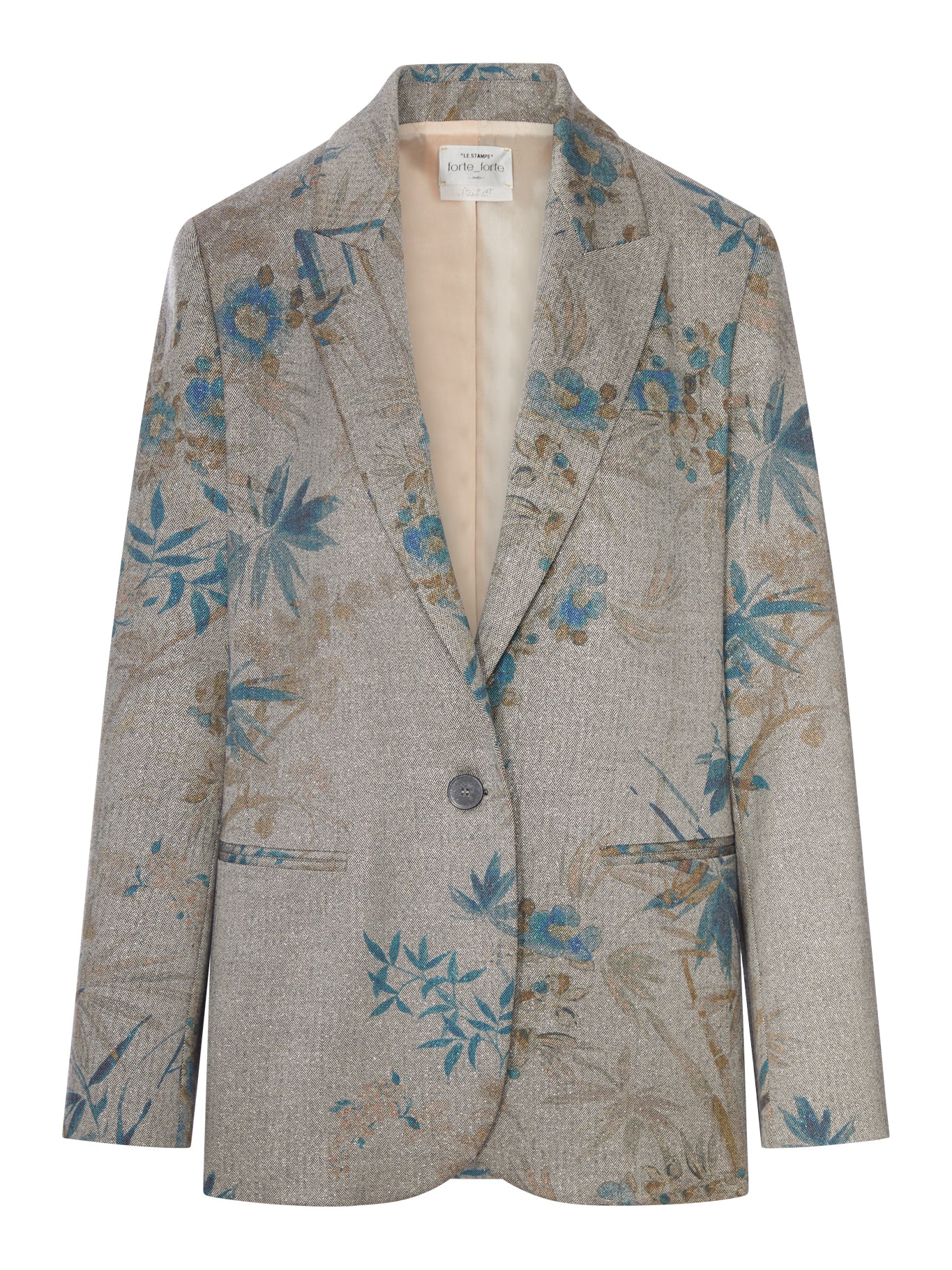 SINGLE-BREASTED FLORAL PRINT BLAZER