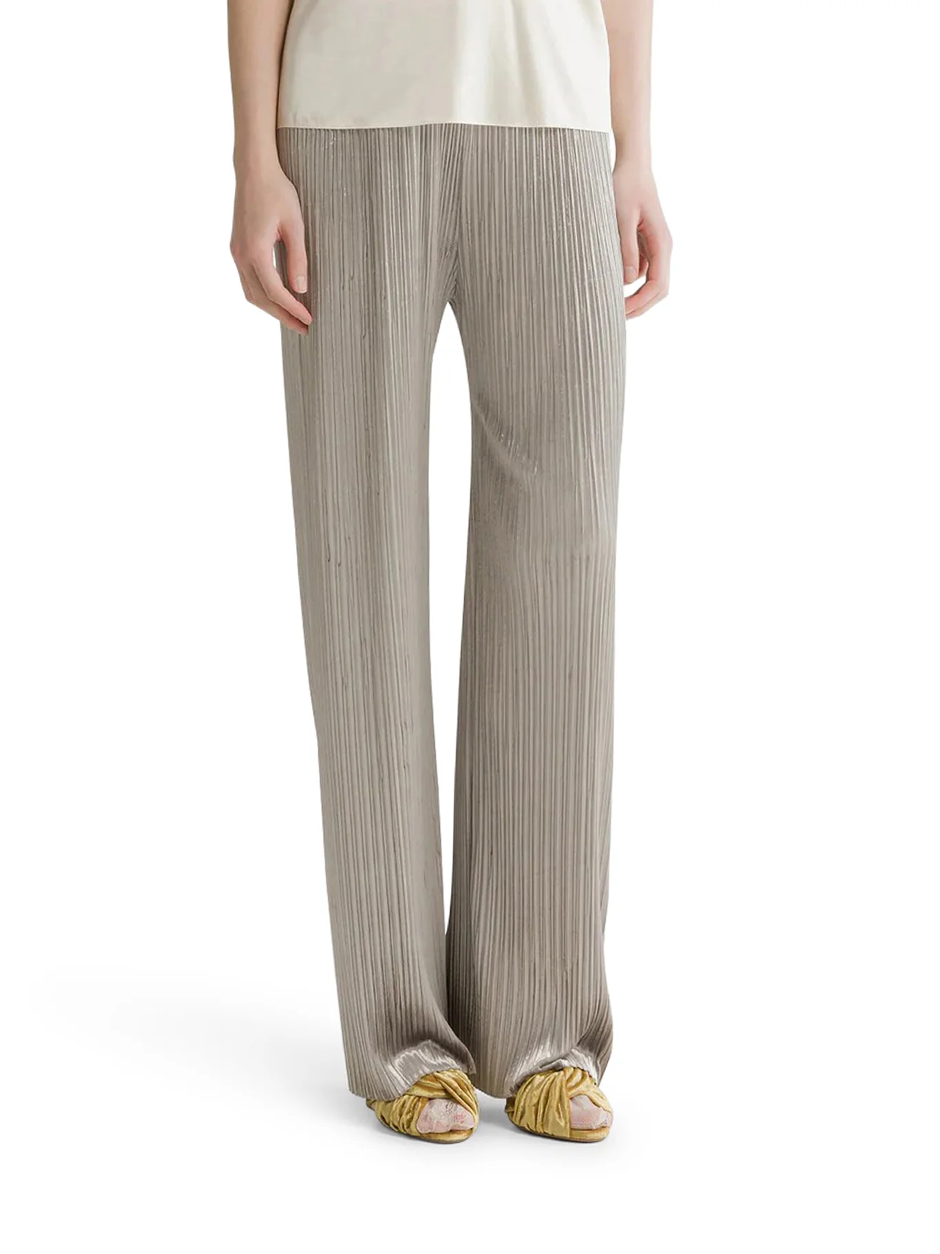 TROUSERS WITH AN ELASTICATED WAIST AND IRREGULAR PLEATING - Image 3