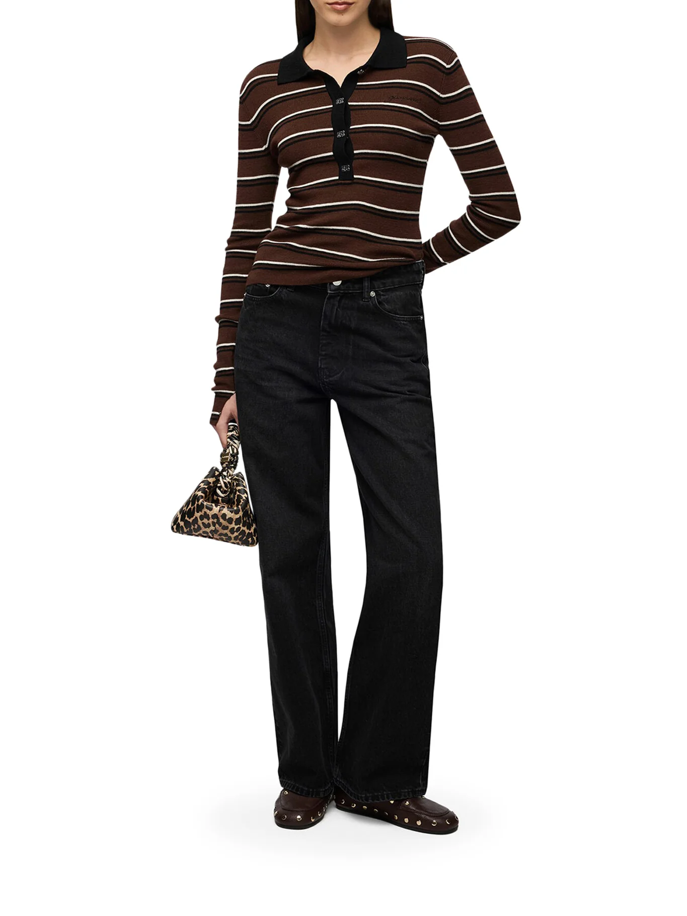 STRIPED MERINO WOOL POLO SHIRT - Image 2