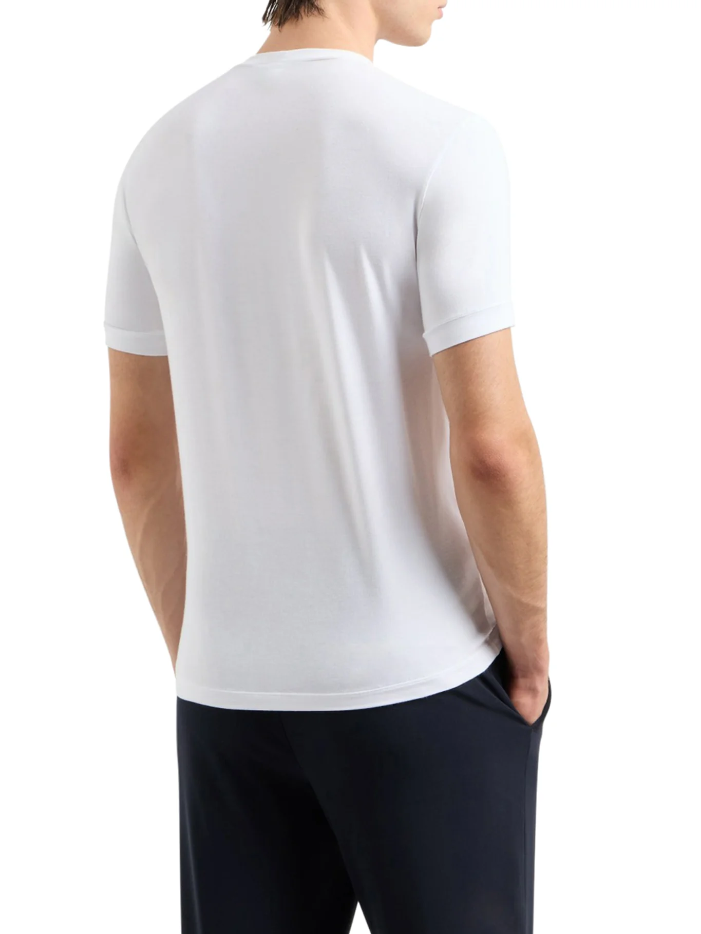CREWNECK SHORT SLEEVED SWEATER IN STRETCH VISCOSE JERSEY - Image 4