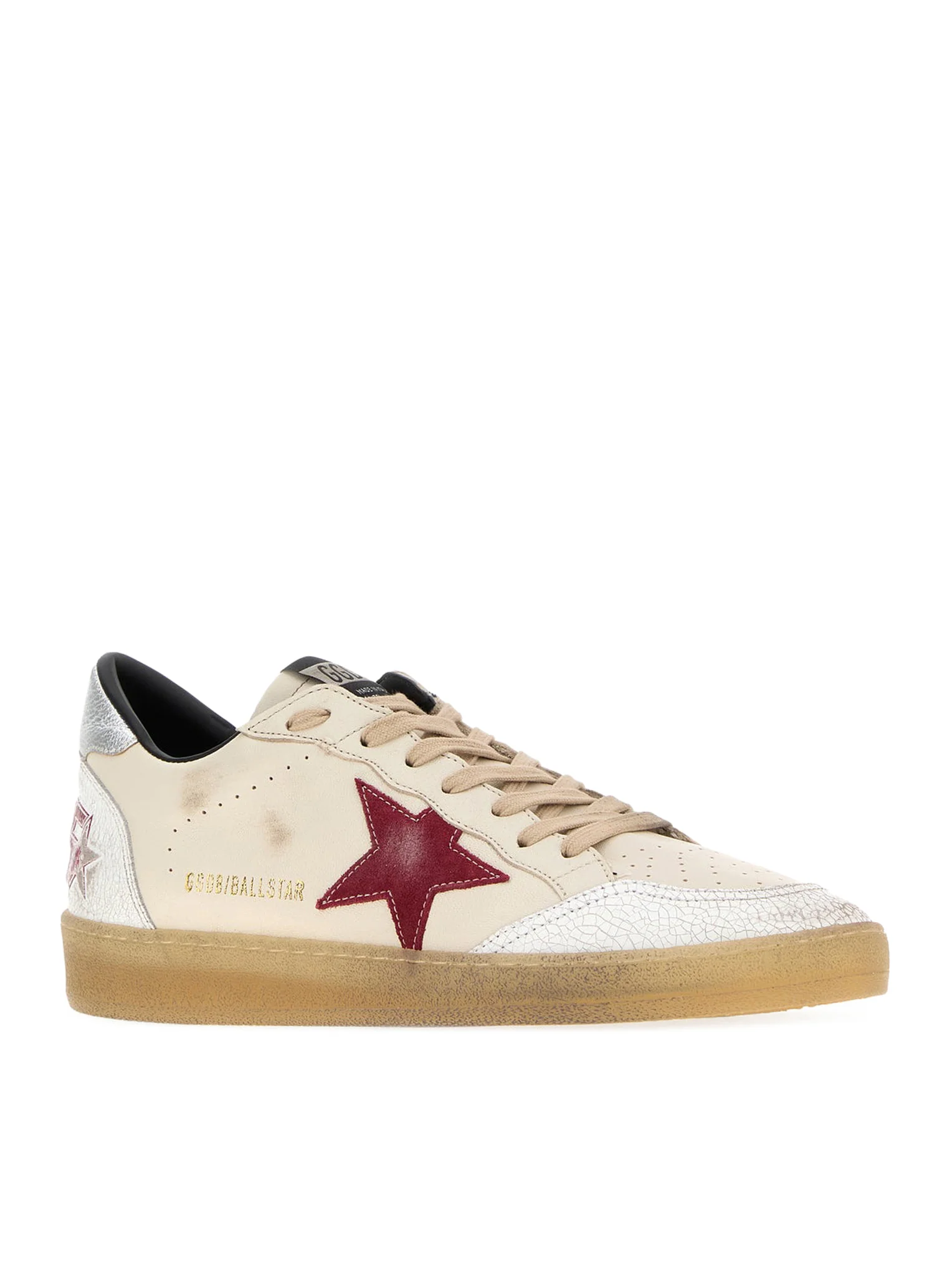 BALL-STAR LEATHER SNEAKERS WITH CRAQUELÉ INSERTS - Image 2