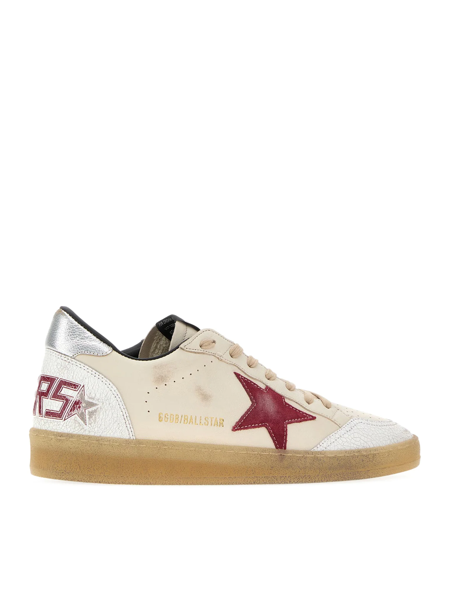 BALL-STAR LEATHER SNEAKERS WITH CRAQUELÉ INSERTS - Image 3