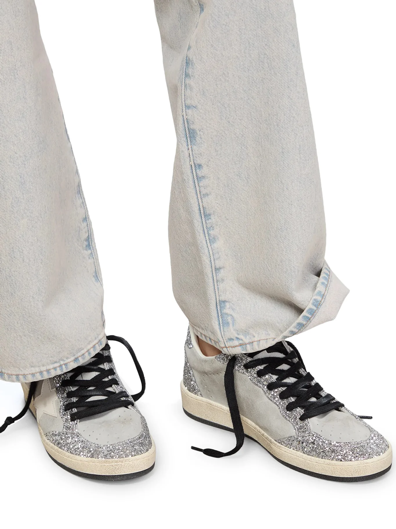 BALL-STAR SUEDE SNEAKERS WITH GLITTER INSERTS - Image 2