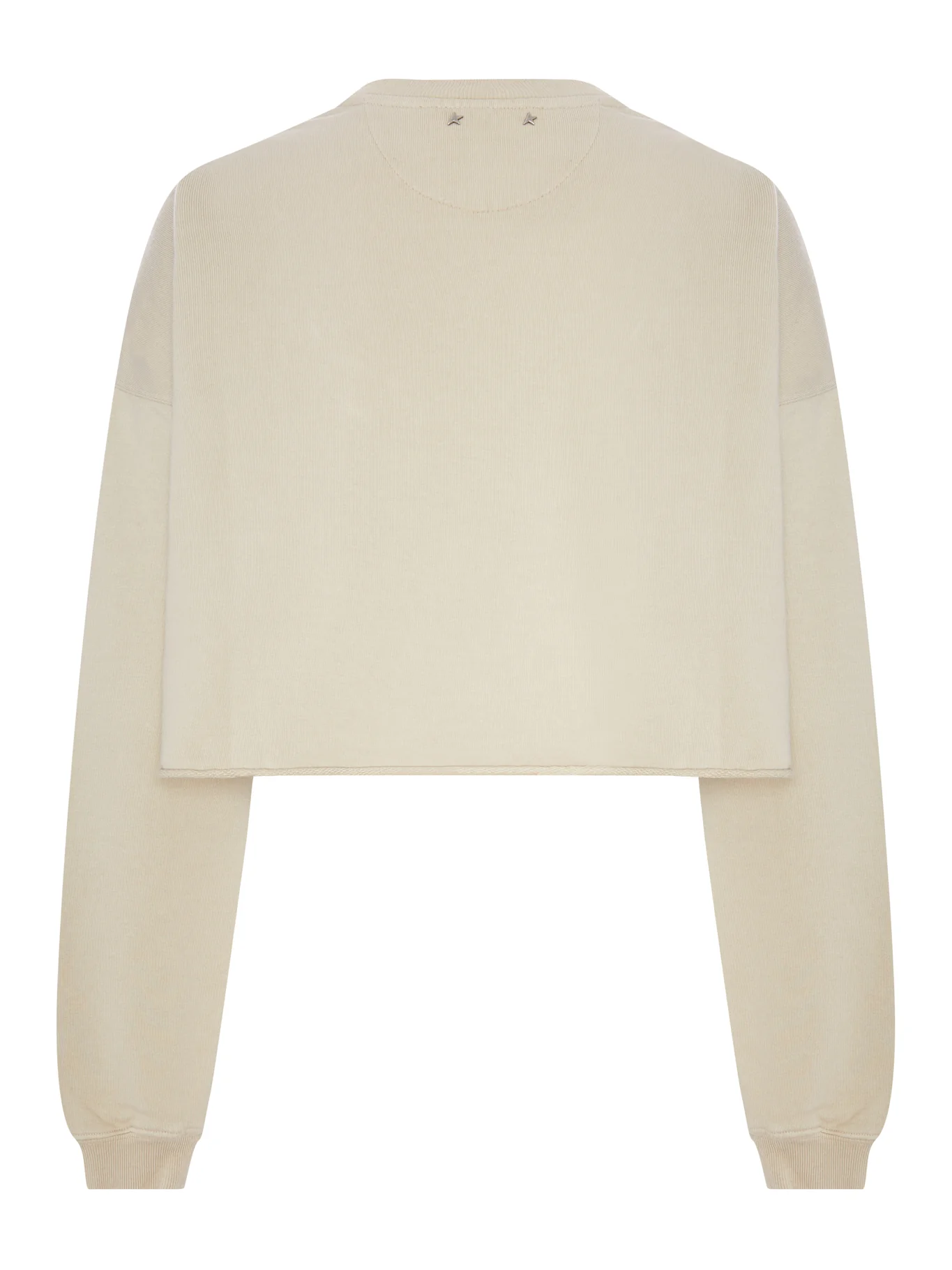 COTTON CROPPED SWEATSHIRT WITH FRONT PRINT - Image 2