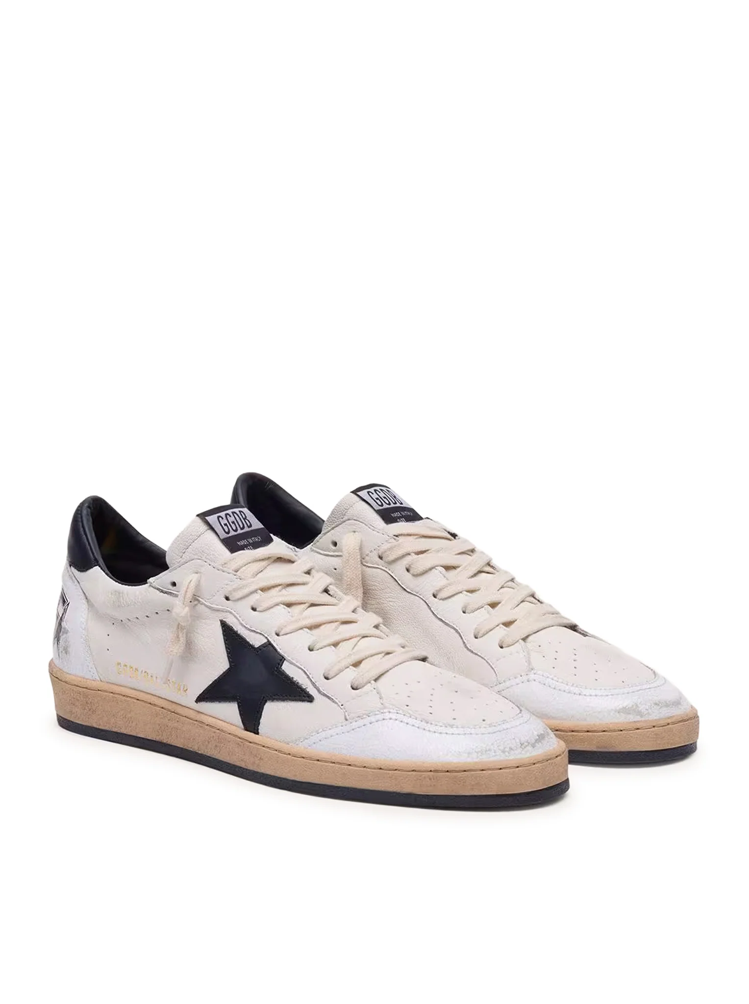 BALL-STAR SNEAKERS IN WHITE NAPPA WITH BLACK STAR - Image 2