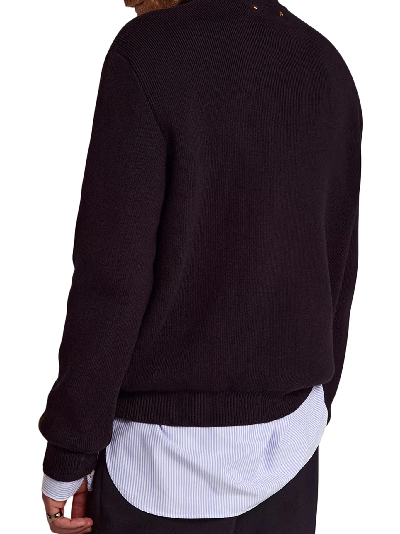 CREWNECK COTTON SWEATER WITH DESTROYED EFFECT - Image 4