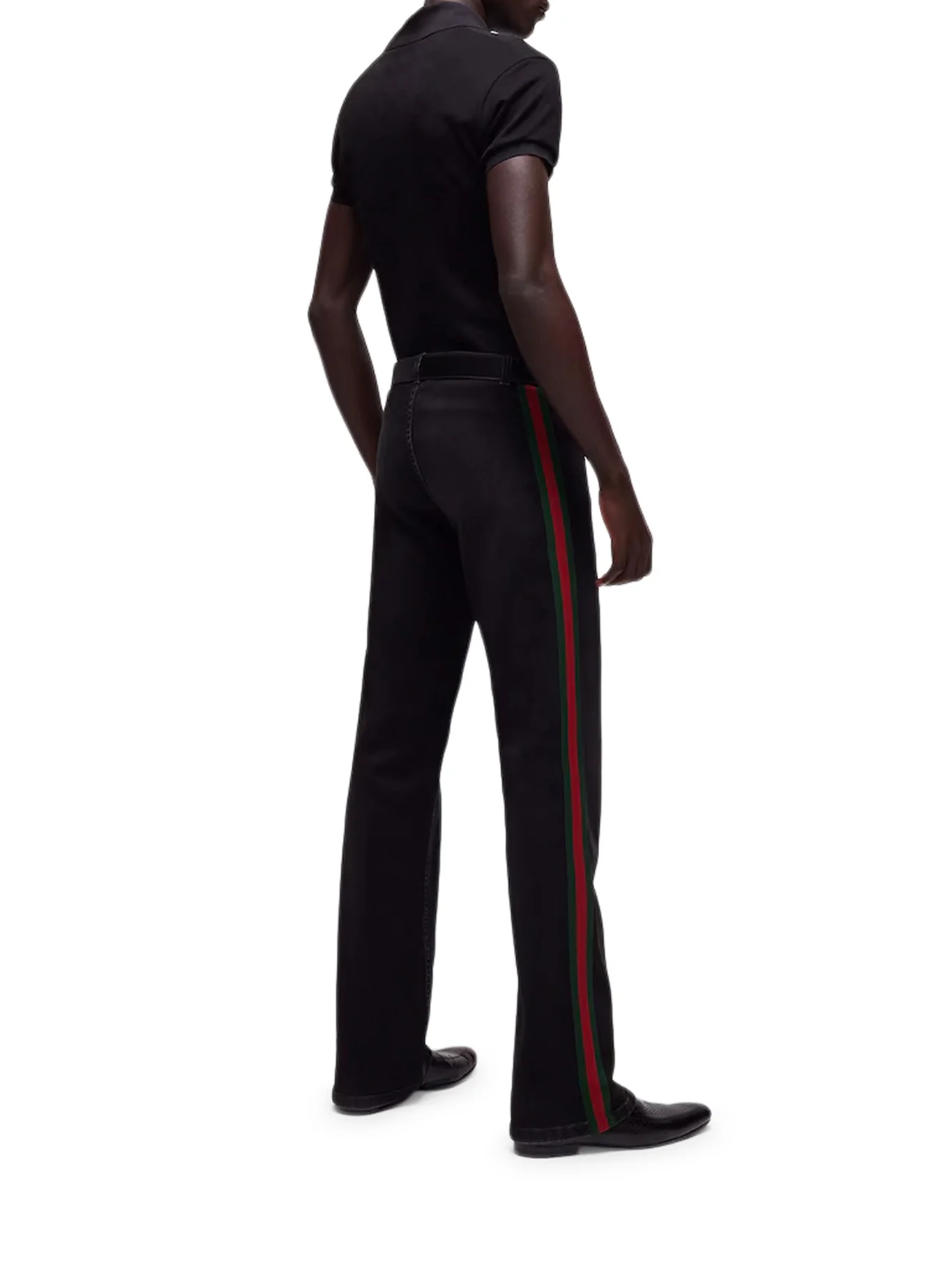 COTTON DENIM TROUSERS WITH WEB RIBBON - Image 3