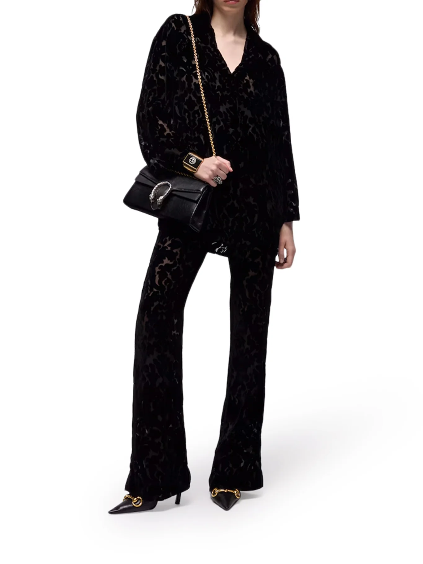 FLORAL DEVORÉ VELOUR SHIRT - Image 2