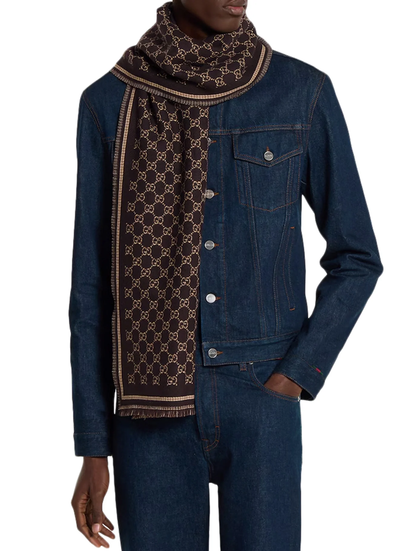 GG JACQUARD WOOL SCARF - Image 2