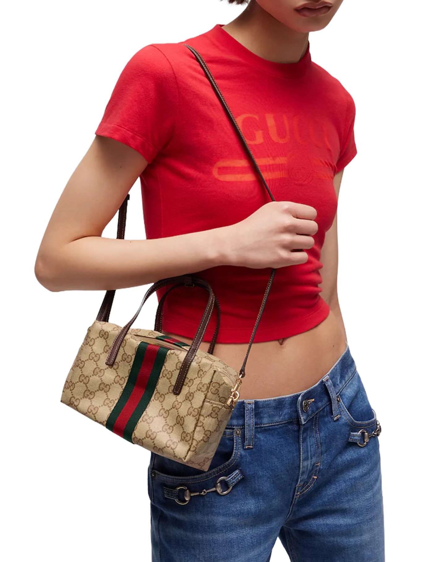 MINI BOSTON BAG WITH WEB DETAIL - Image 4