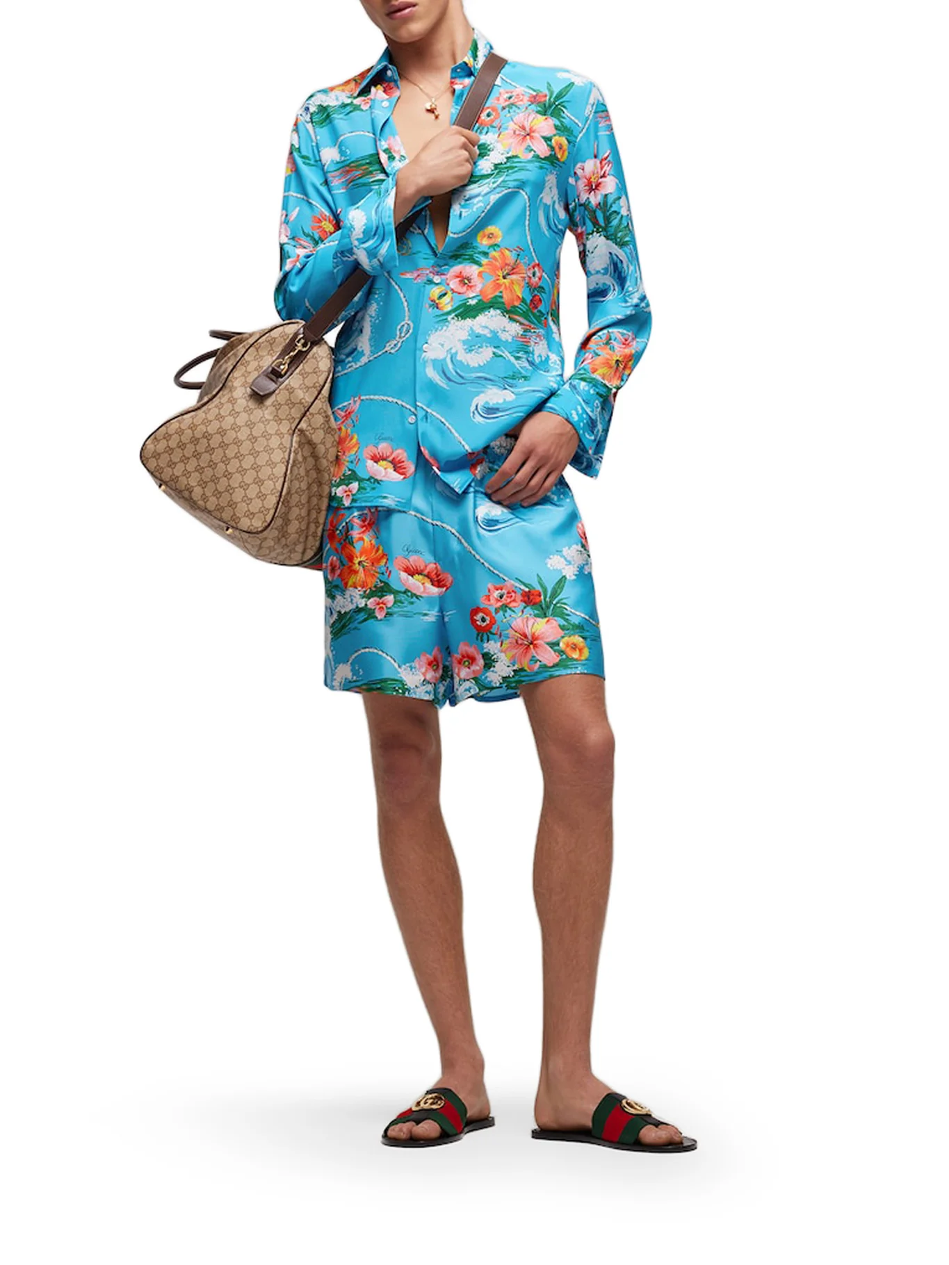 PRINTED SILK TWILL SHORTS - Image 2