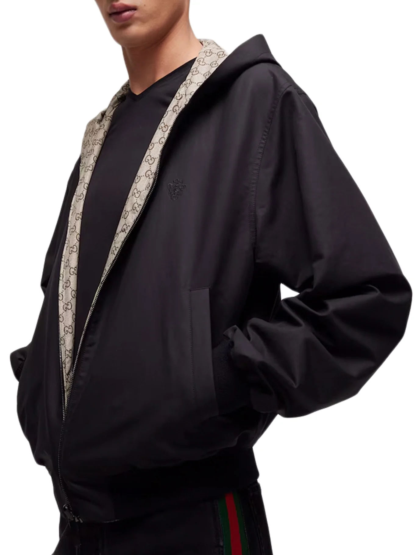 REVERSIBLE ZIP-UP JACKET IN COTTON FABRIC - Image 3