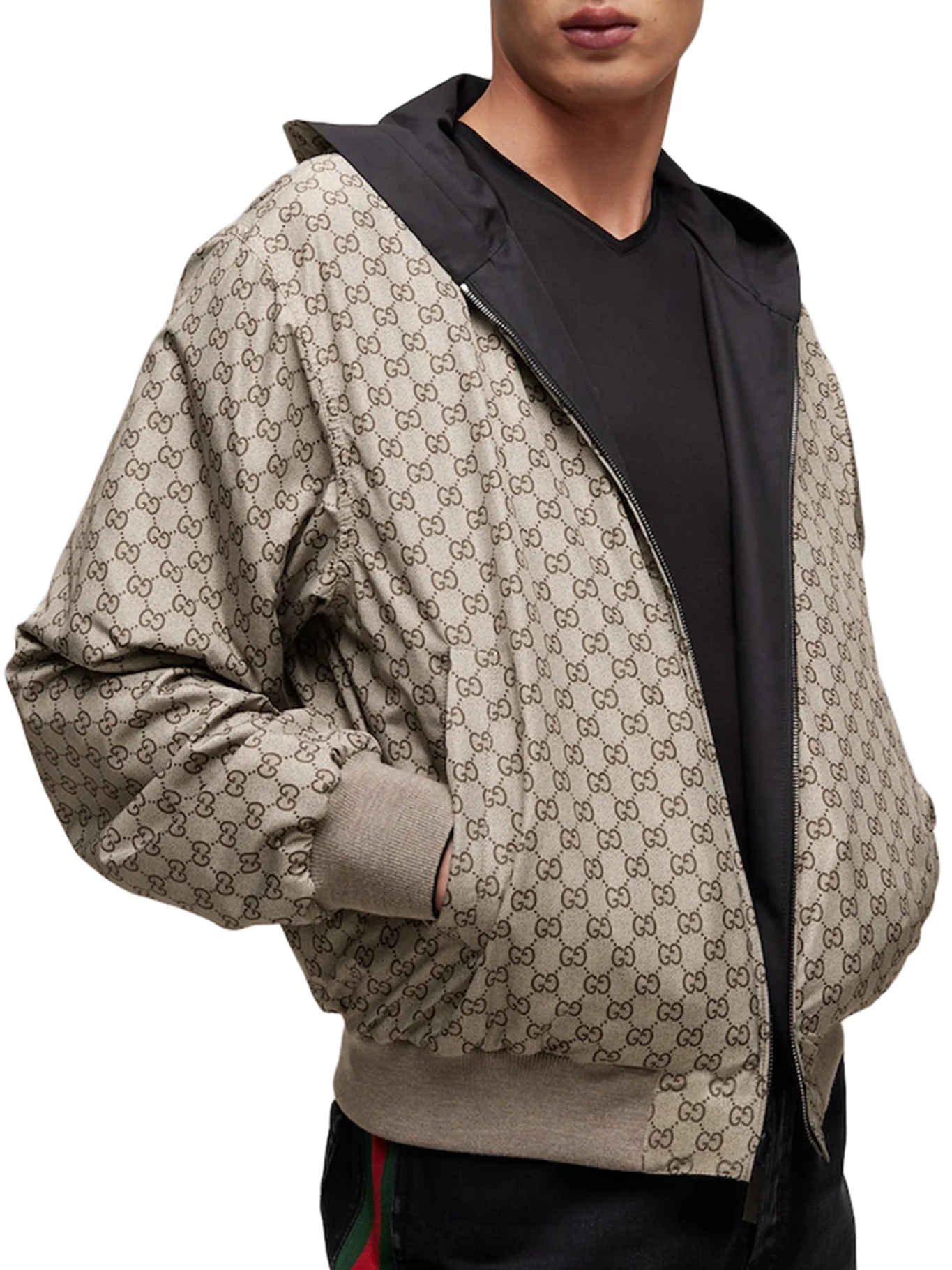 REVERSIBLE ZIP-UP JACKET IN COTTON FABRIC - Image 5