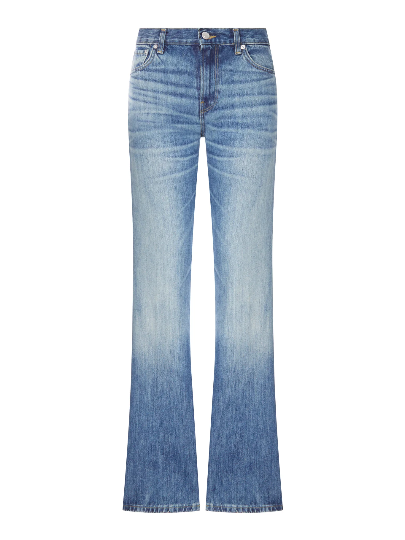 MEDIUM WASH DENIM FLARE JEANS