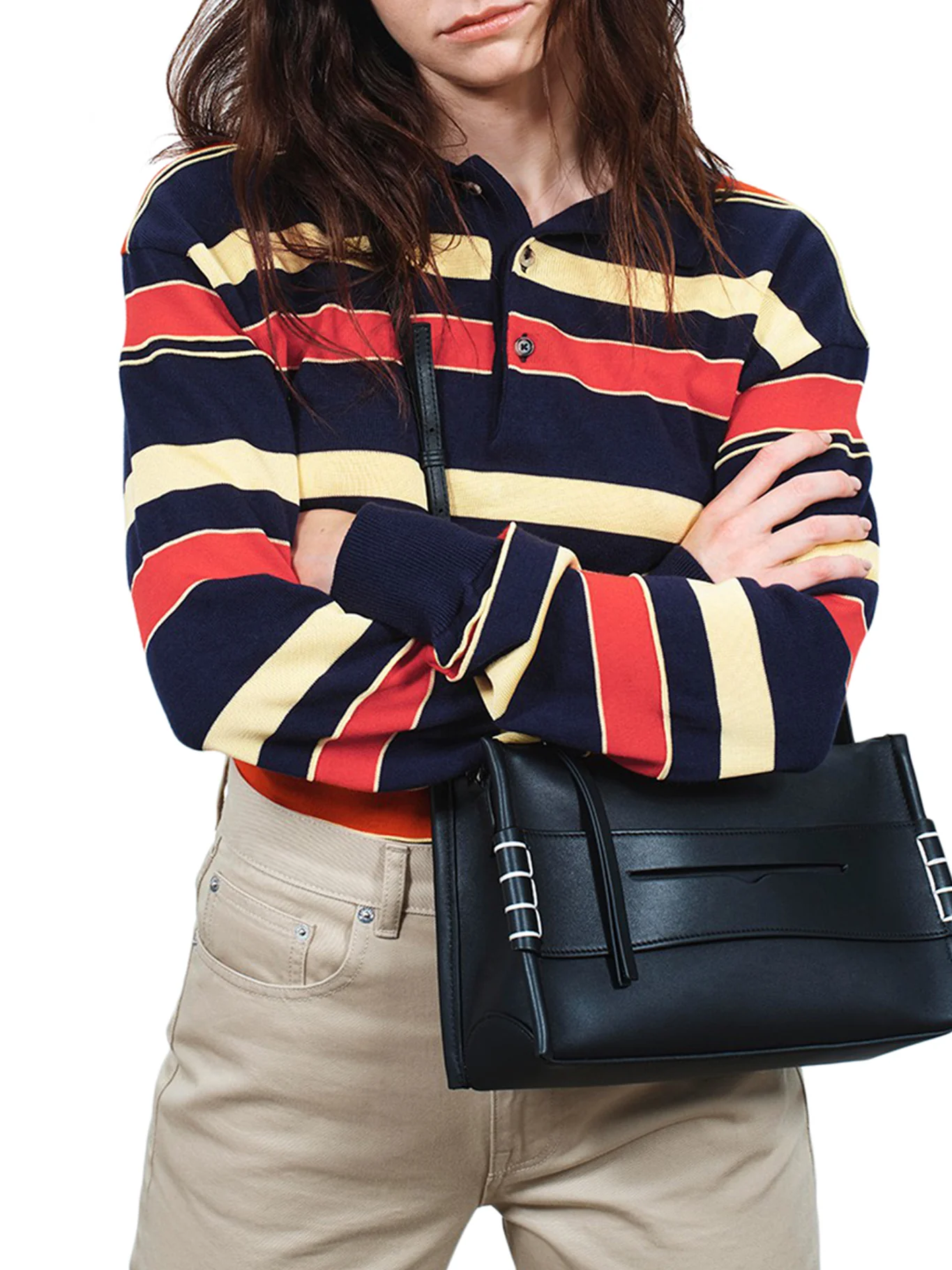 BLACK LEATHER LOAFER BAG - Image 2
