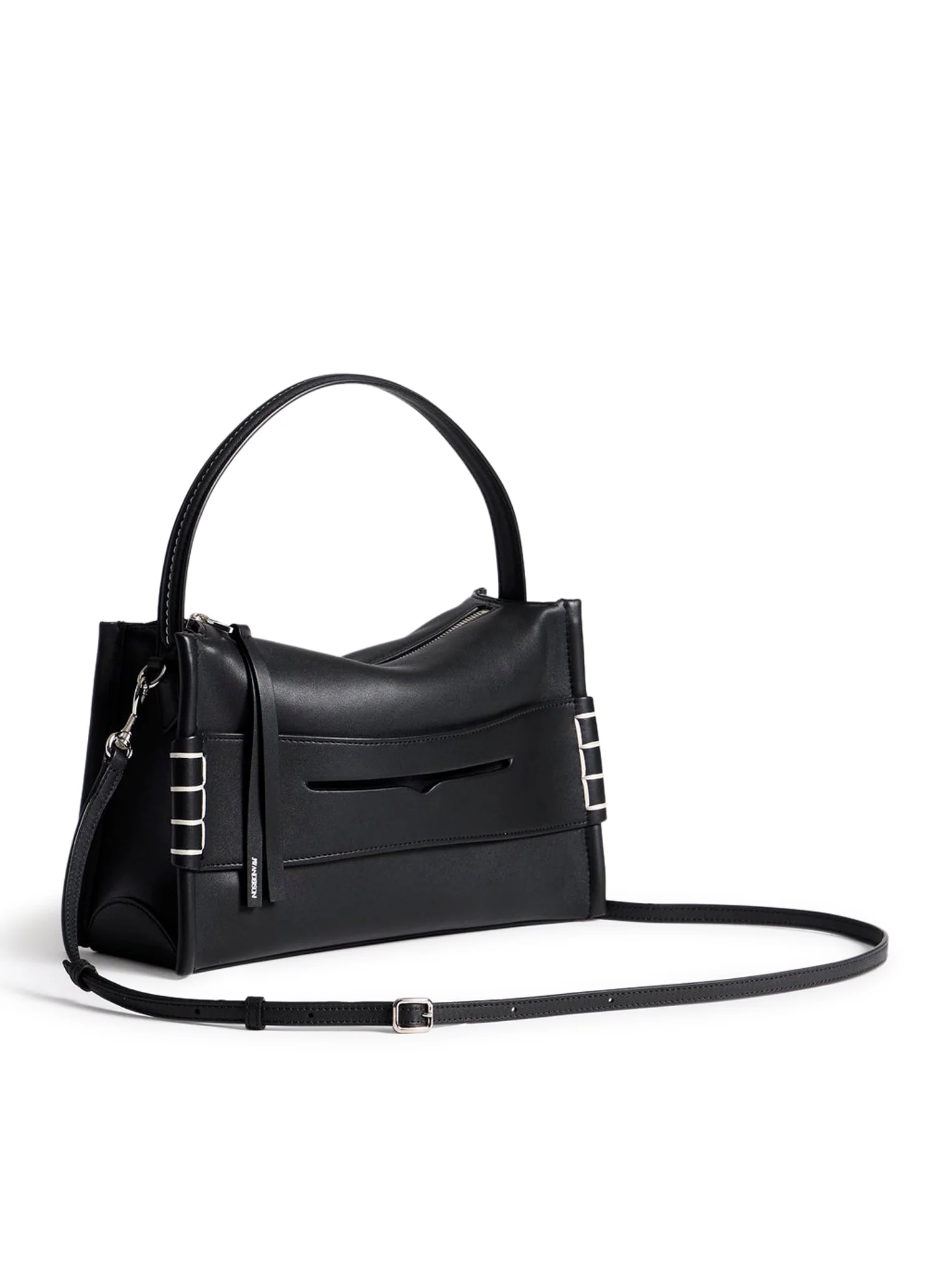 BLACK LEATHER LOAFER BAG - Image 3