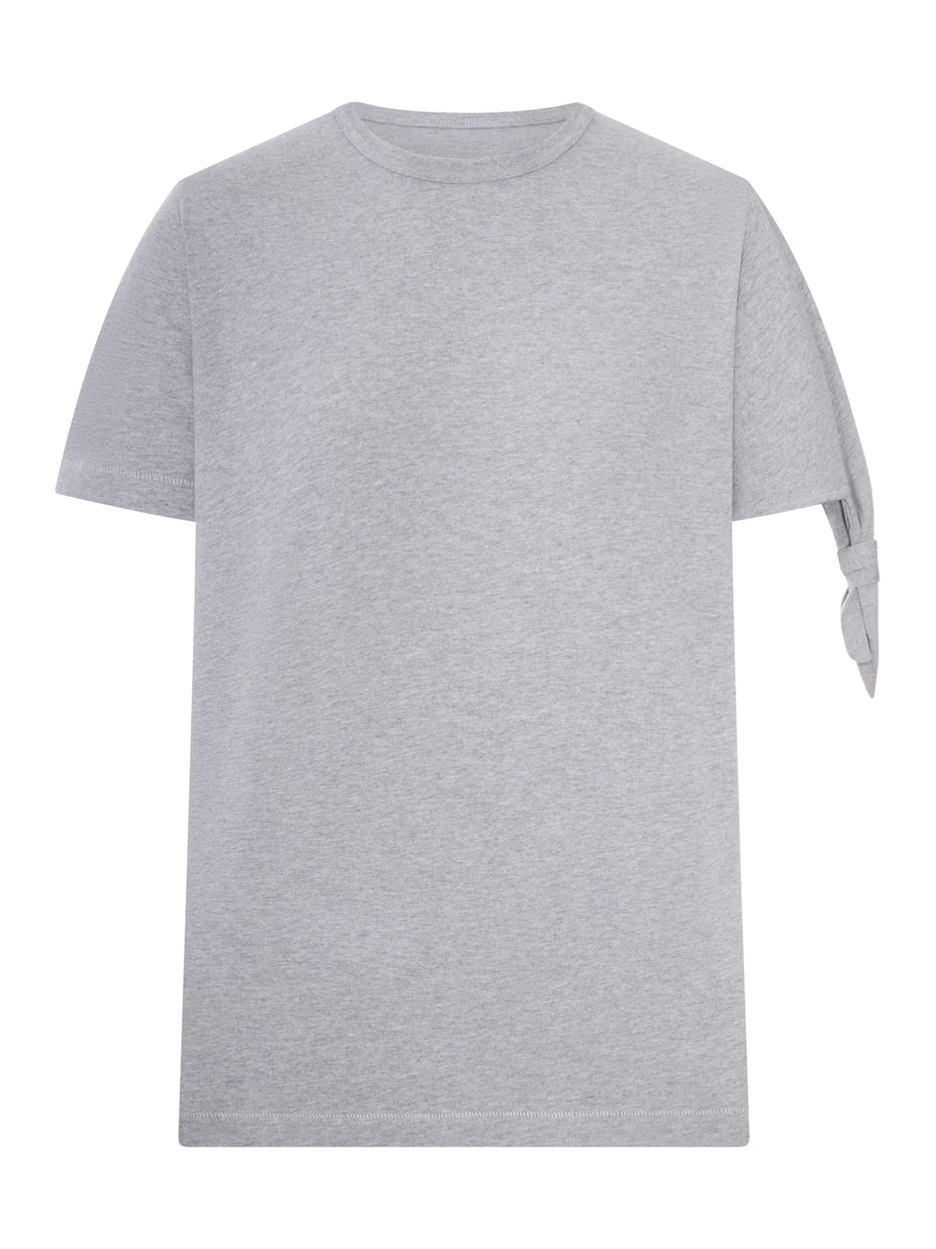 MELANGE EFFECT T-SHIRT WITH KNOTTED SLEEVES