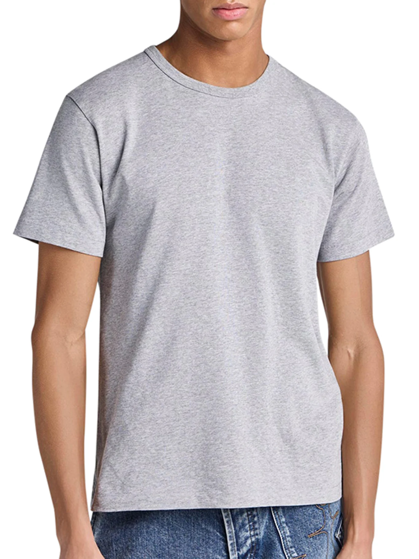T-SHIRT WITH ANCHOR EMBROIDERED IN MEDIUM GREY MÉLANGE - Image 2