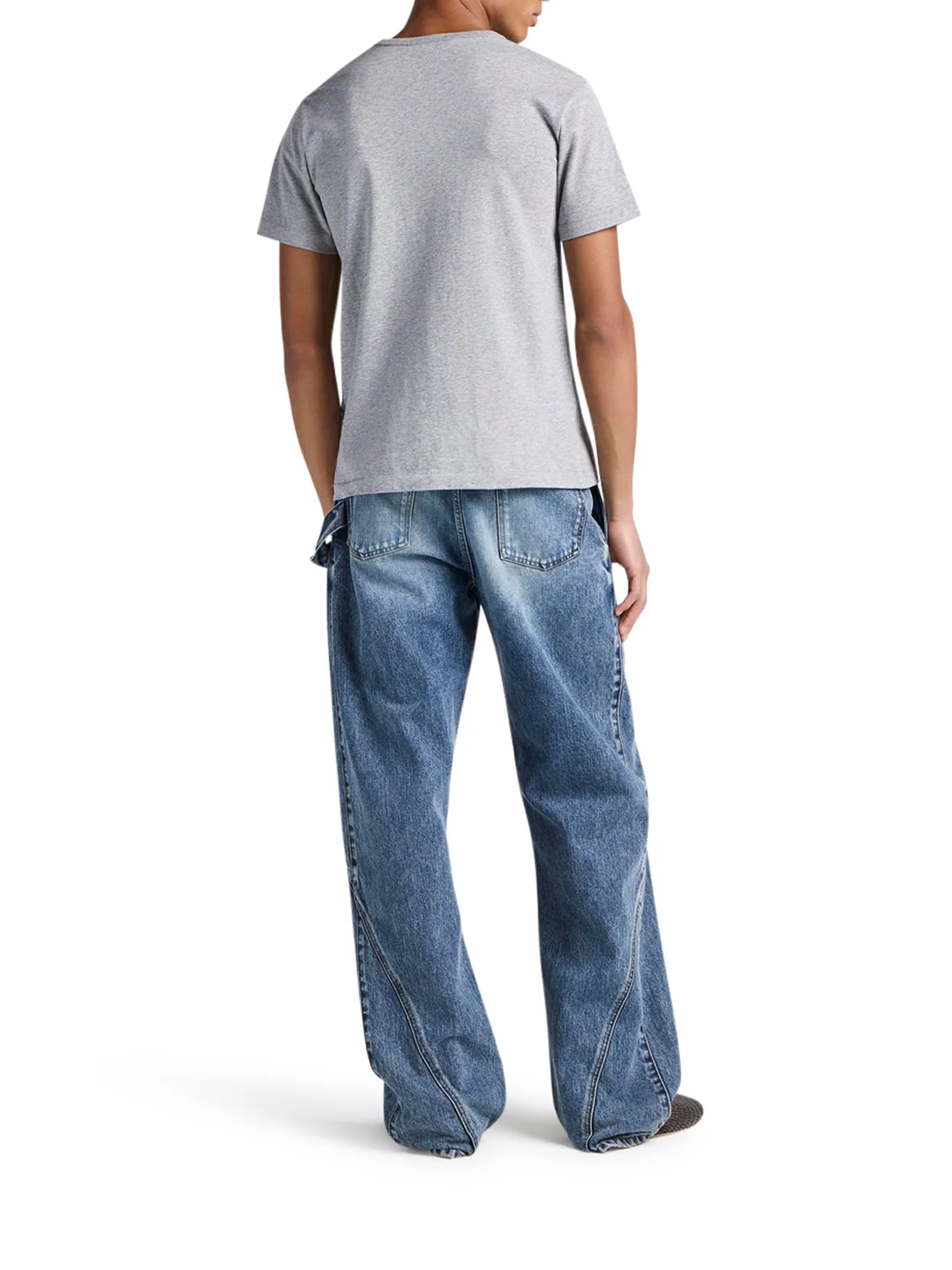 T-SHIRT WITH ANCHOR EMBROIDERED IN MEDIUM GREY MÉLANGE - Image 3