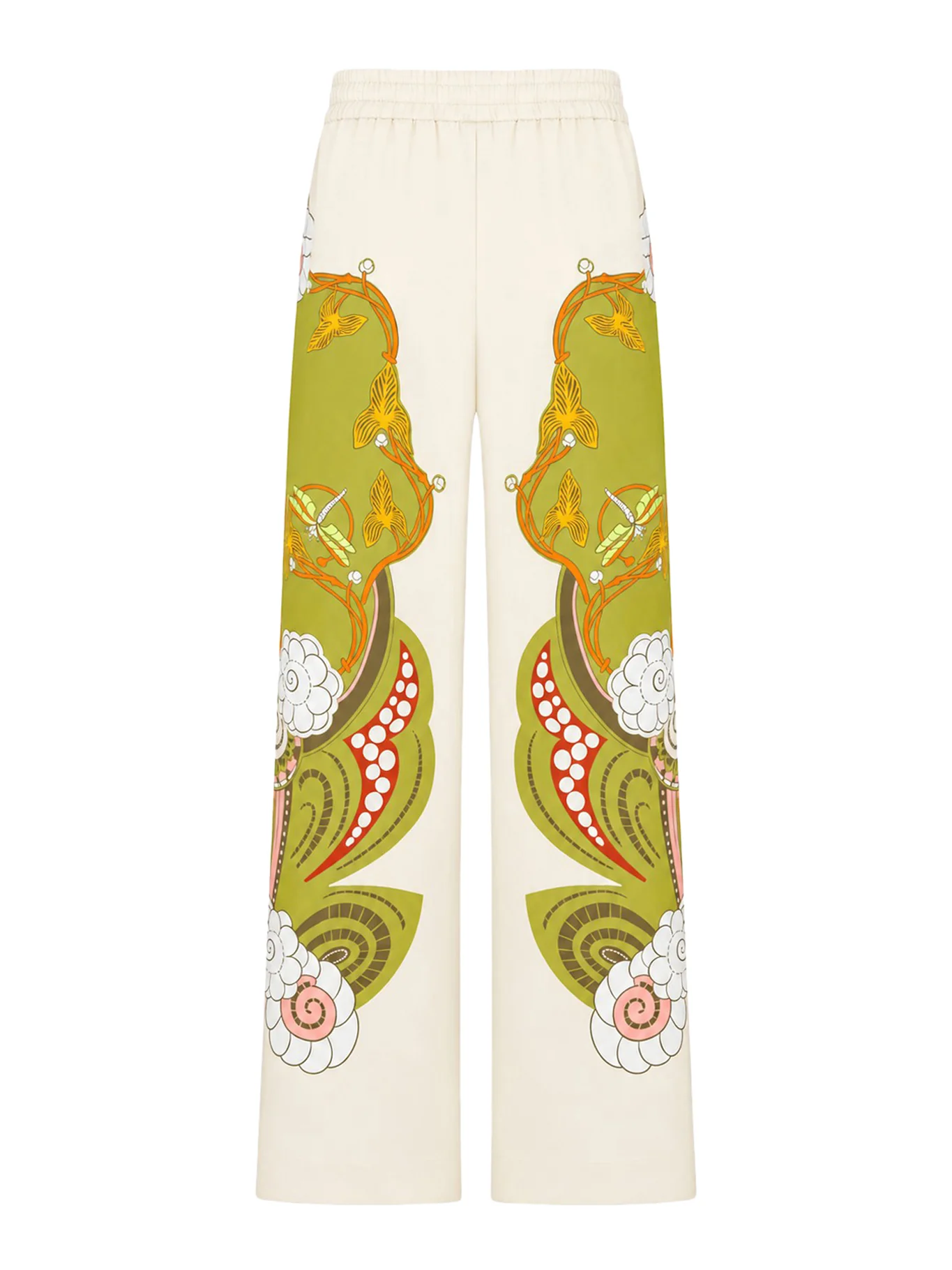 SILK PALAZZO TROUSERS WITH PLACED PRINT - Image 2