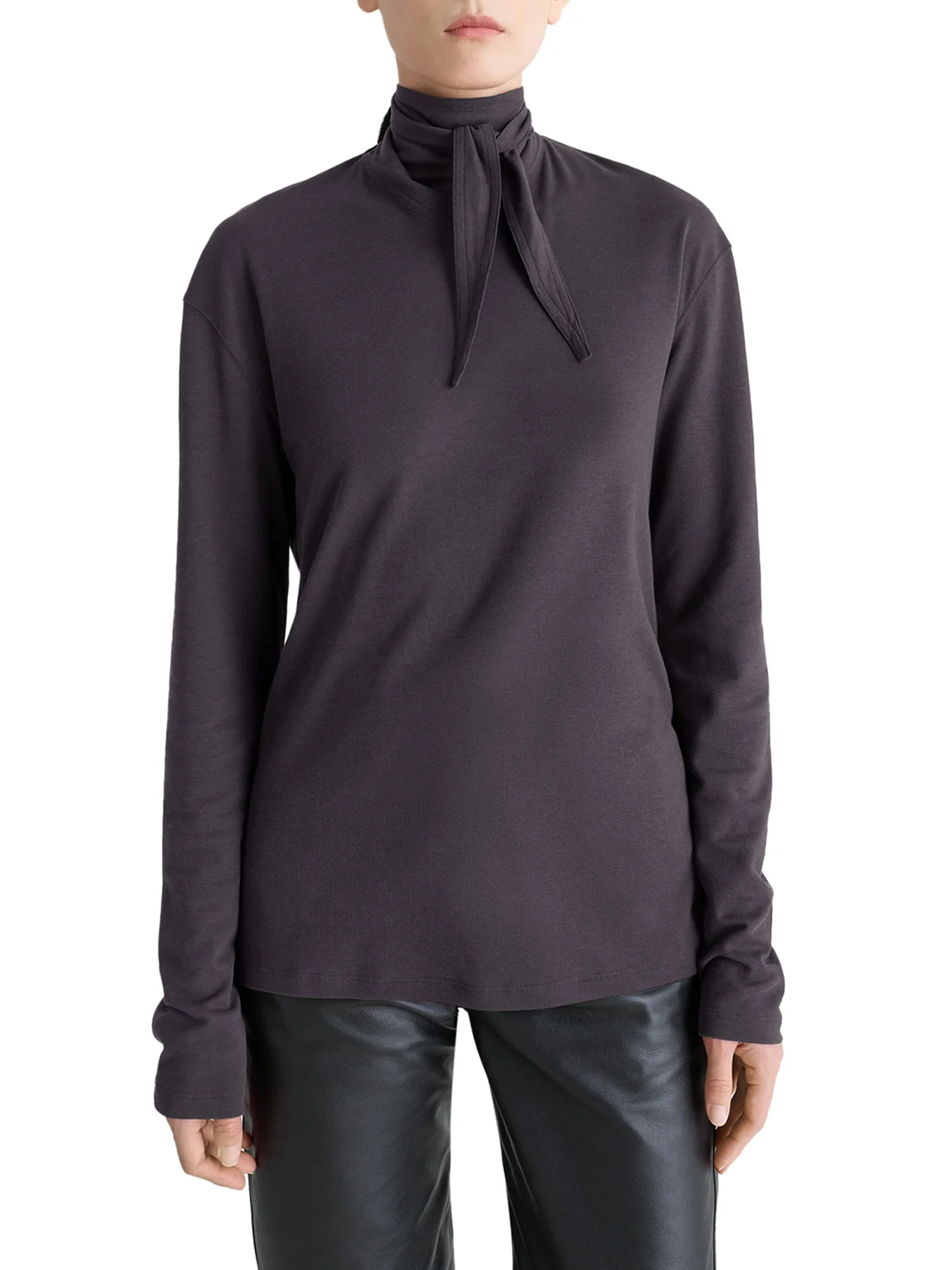 LONG SLEEVE FOULARD TOP IN JERSEY - Image 3