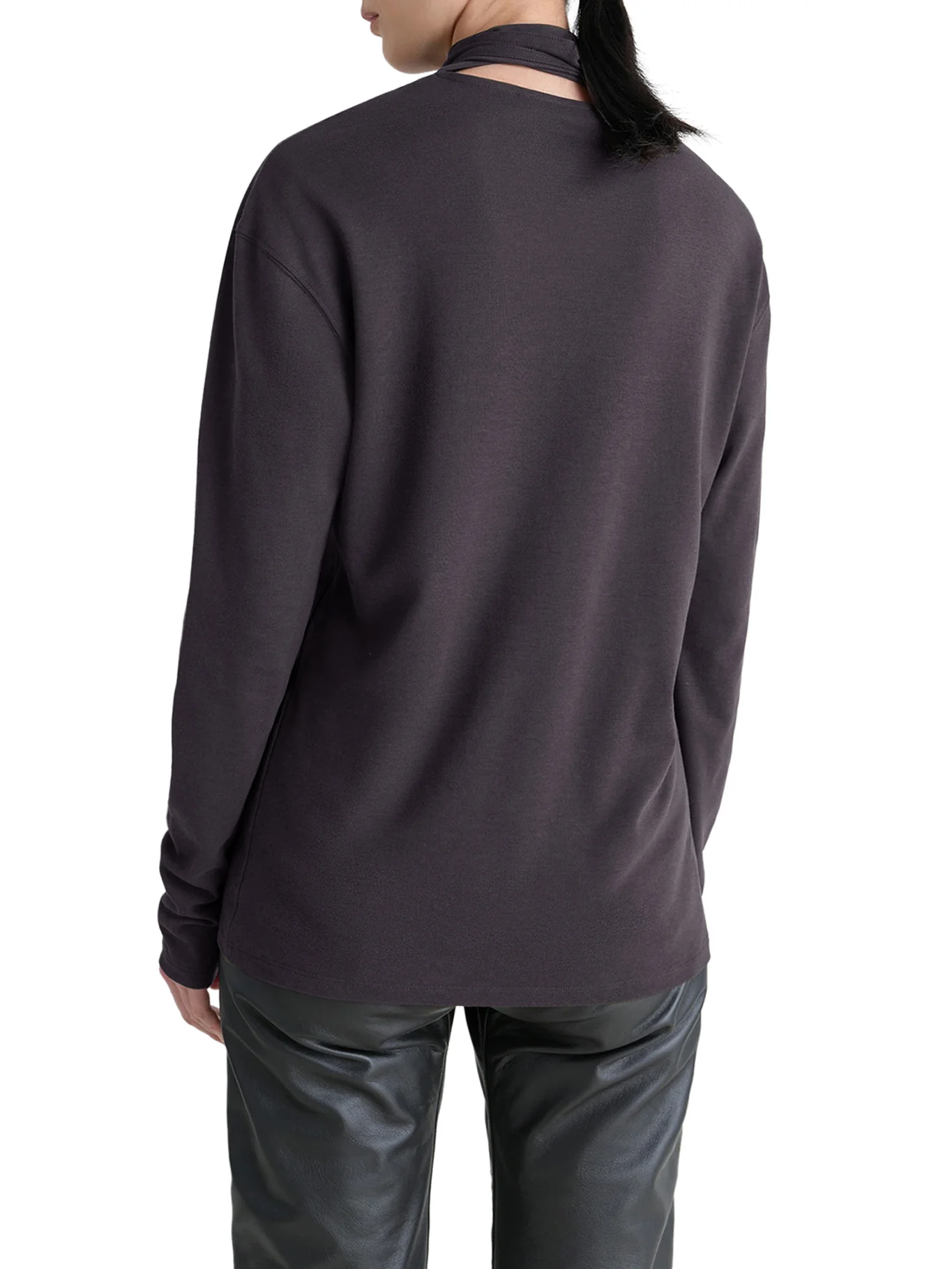 LONG SLEEVE FOULARD TOP IN JERSEY - Image 4