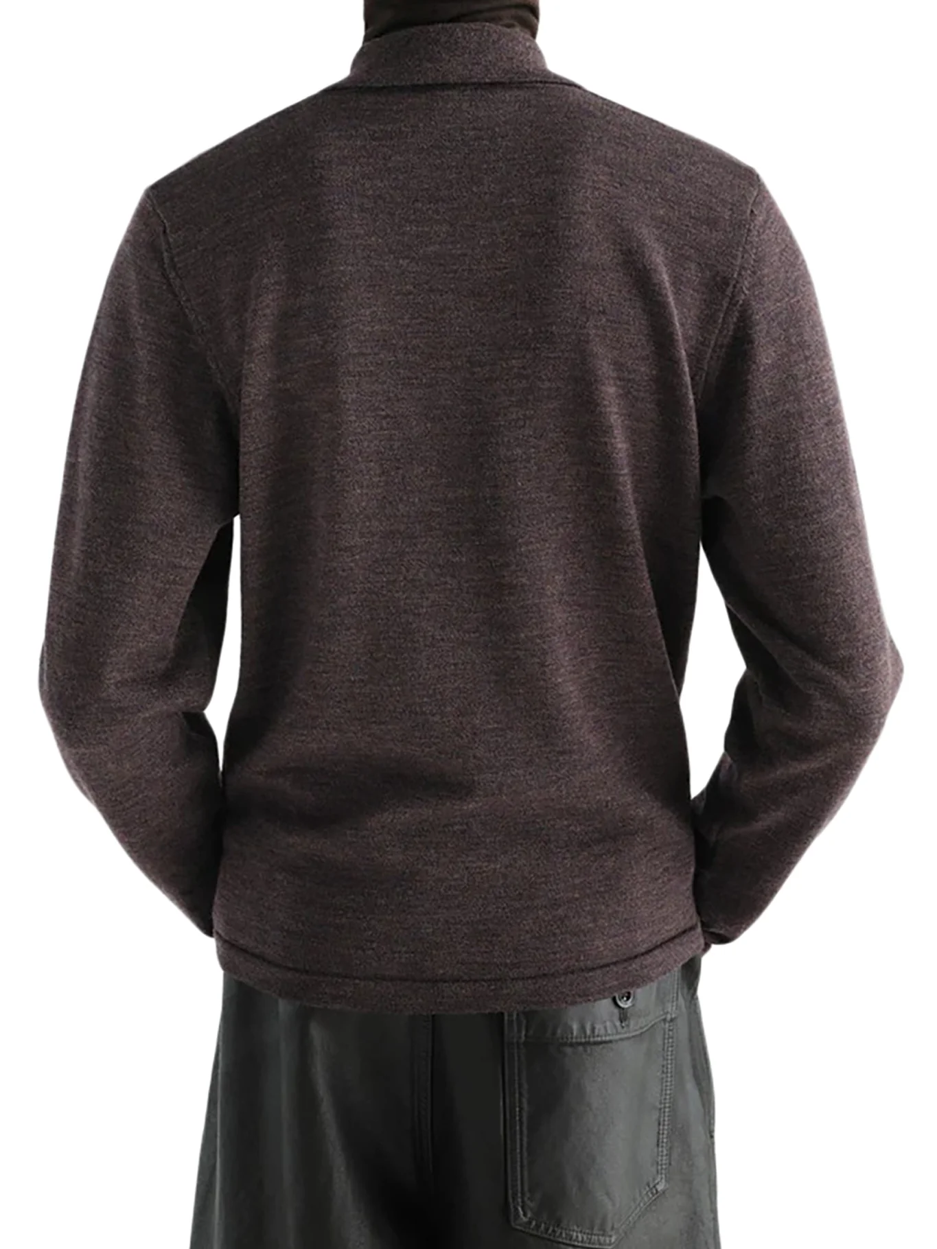 LONG-SLEEVED POLO SHIRT IN PREMIUM MOULINÉ MERINO WOOL - Image 4