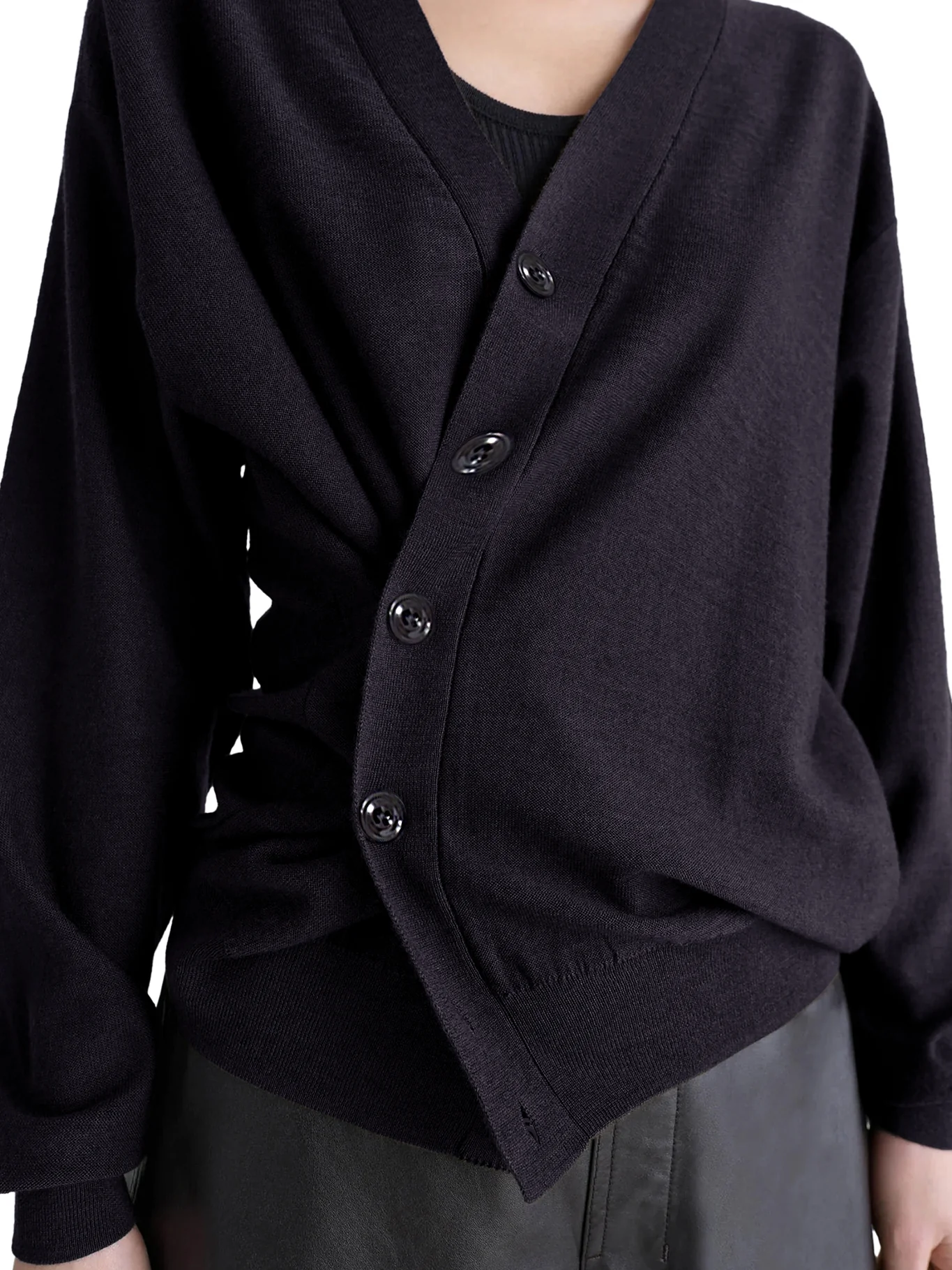 RELAXED TWISTED CARDIGAN IN MERINO BLEND - Image 5