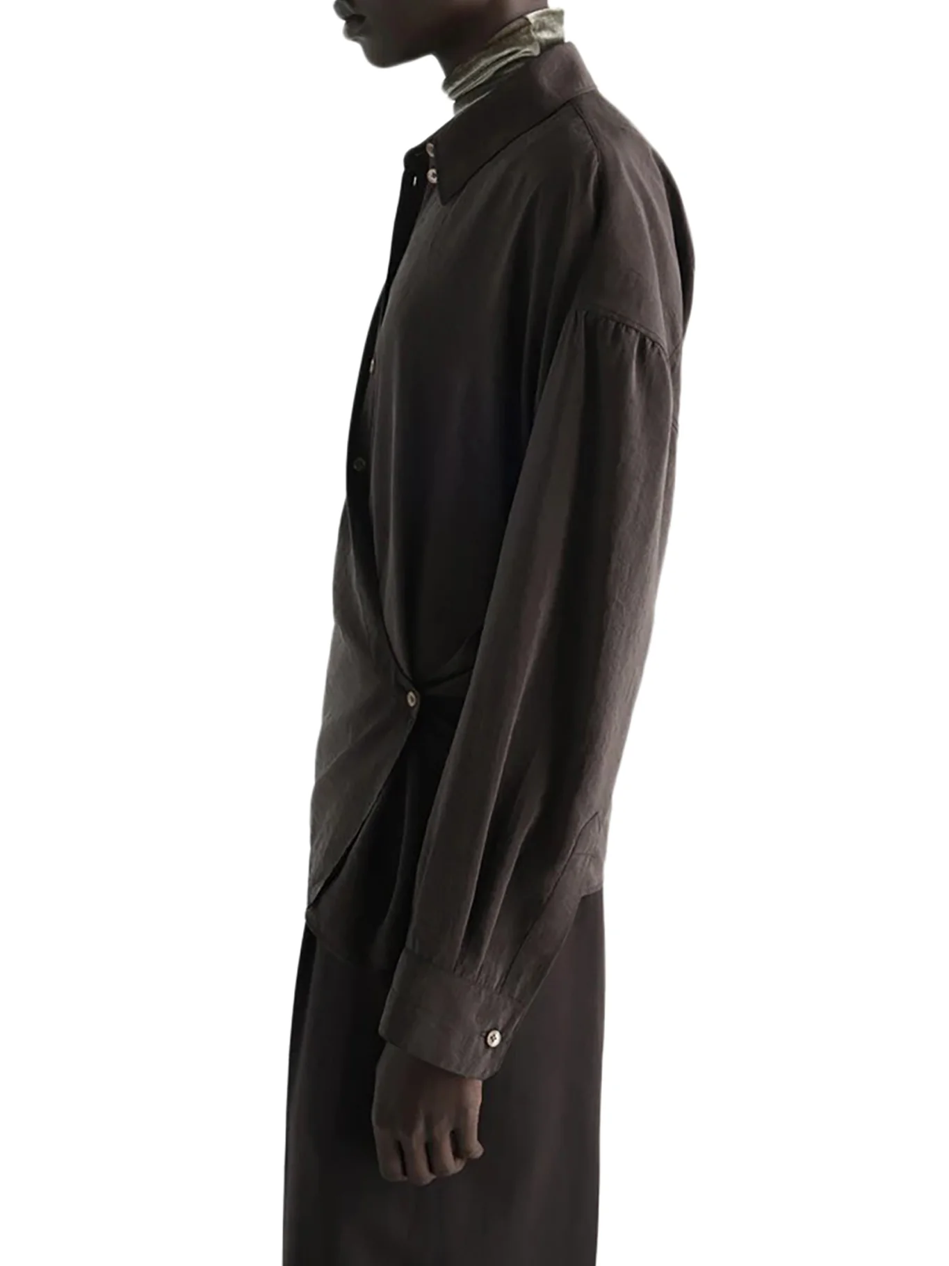 STRAIGHT COLLAR TWISTED SHIRT - Image 6