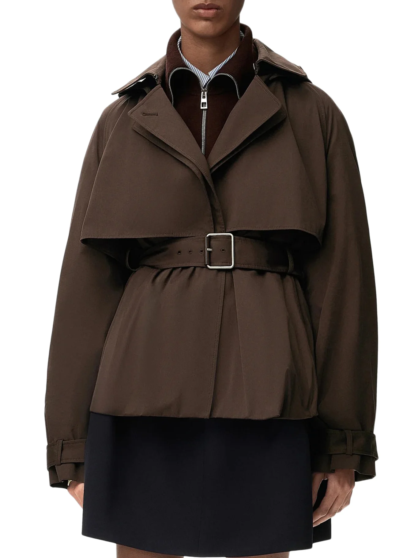 COTTON AND SILK GABARDINE JACKET WITH A BALLOON SILHOUETTE - Image 3