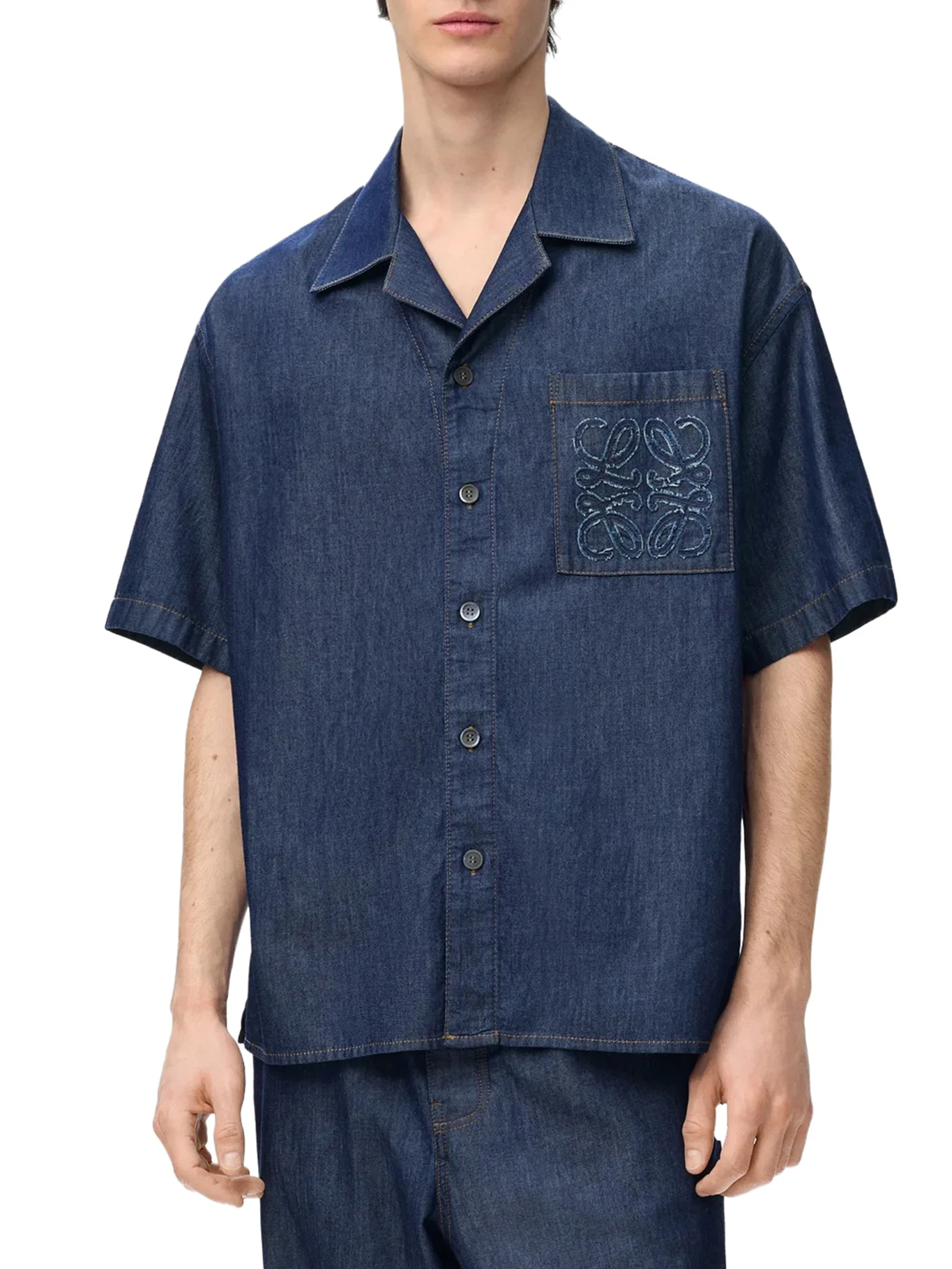 LIGHTWEIGHT COTTON CHAMBRAY SHIRT - Image 3