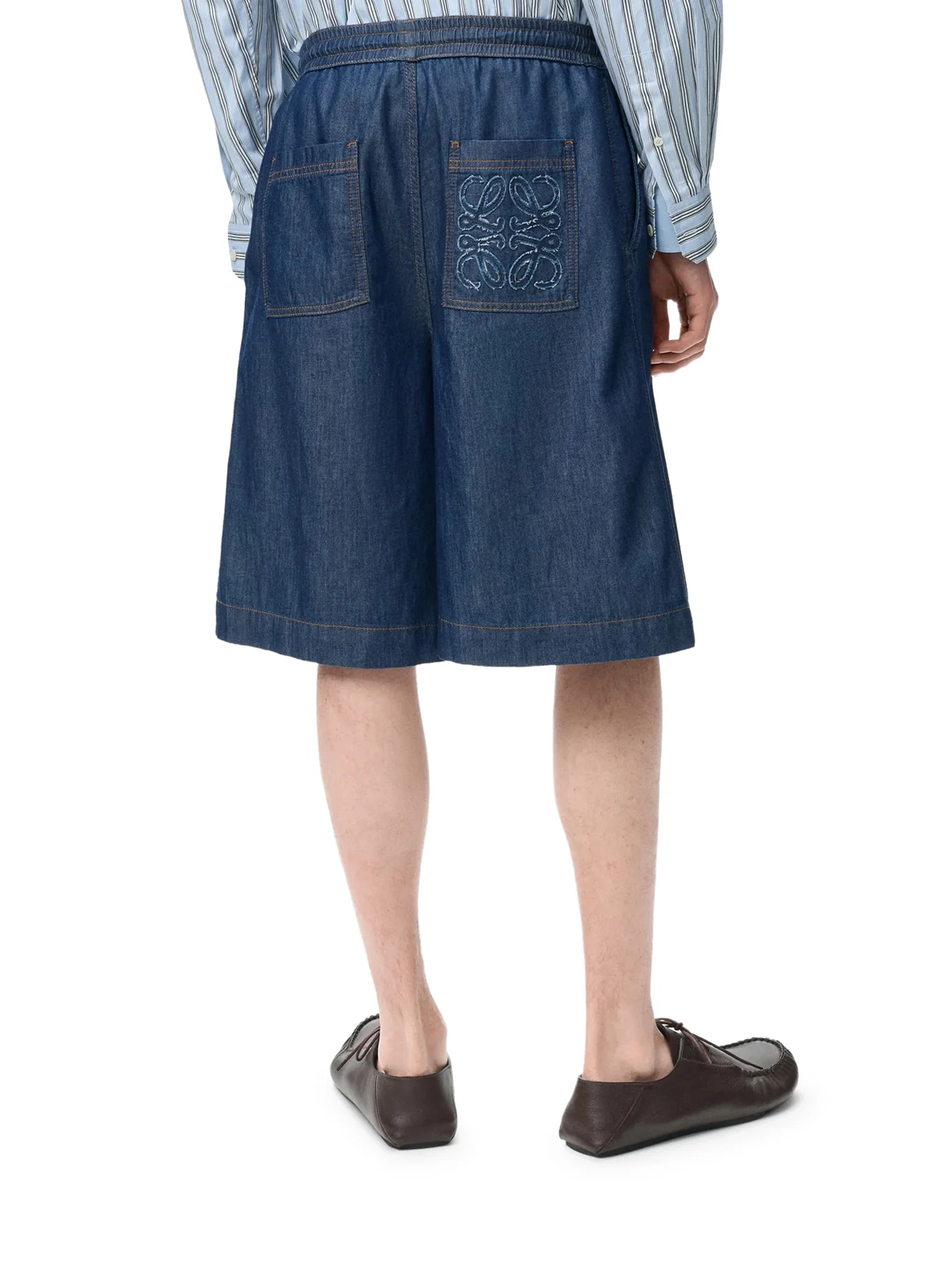 LIGHTWEIGHT COTTON CHAMBRAY SHORTS - Image 4