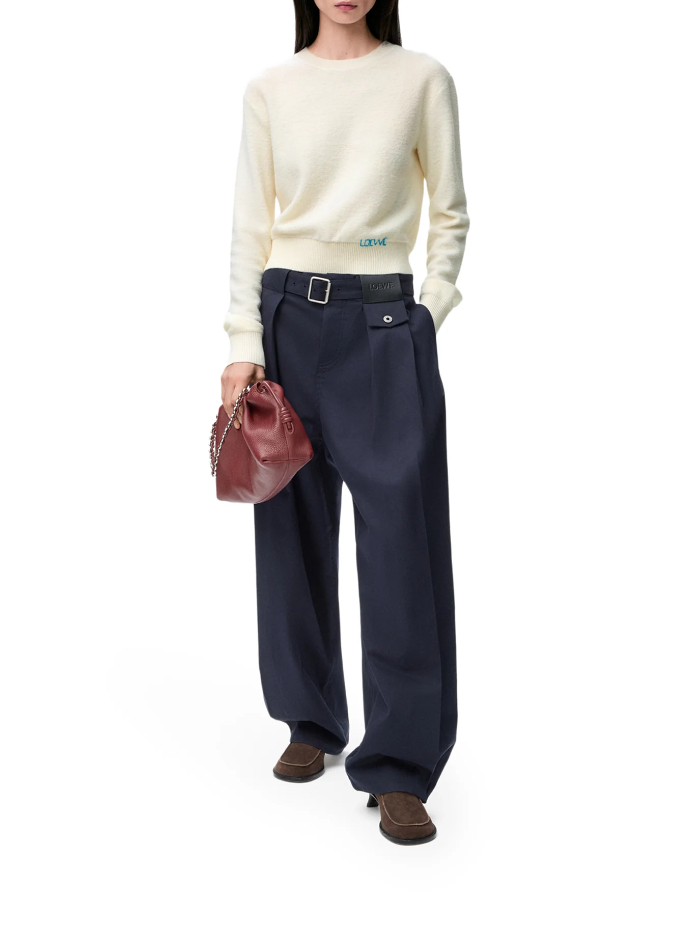 WOOL SWEATER WITH HAND-EMBROIDERED LOEWE DETAIL APPLIED TO THE HEM - Image 2