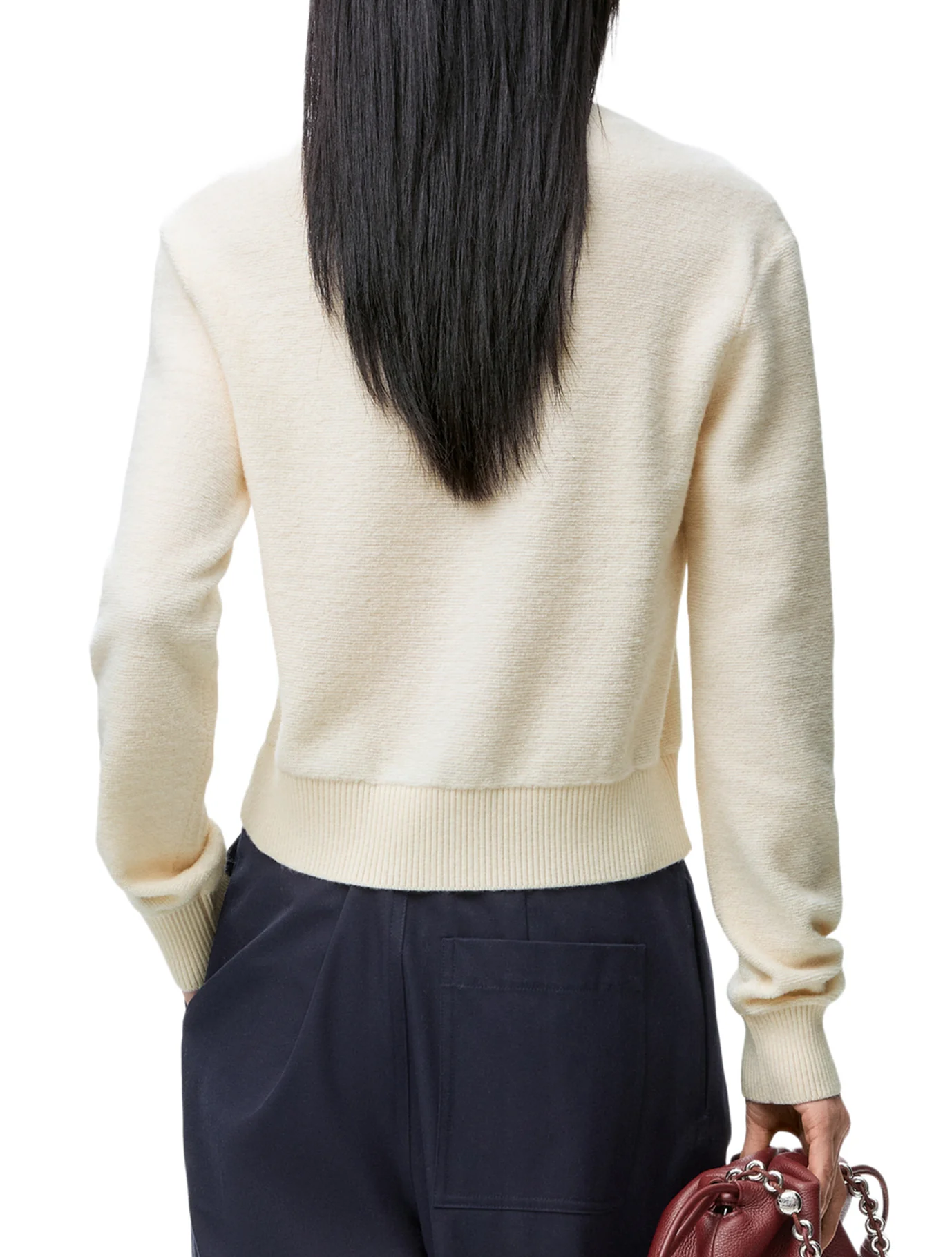 WOOL SWEATER WITH HAND-EMBROIDERED LOEWE DETAIL APPLIED TO THE HEM - Image 4